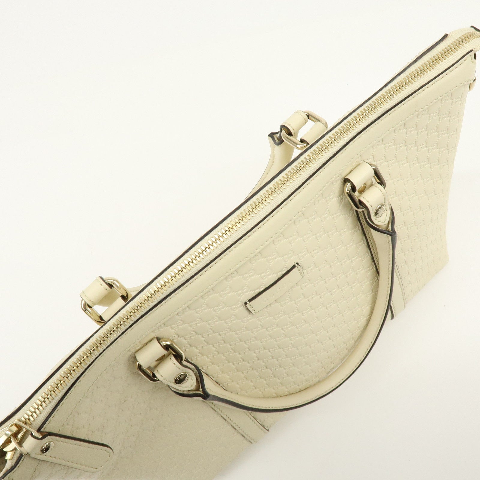 GUCCI Microguccissima Leather 2Way Bag Hand Bag Ivory 449656