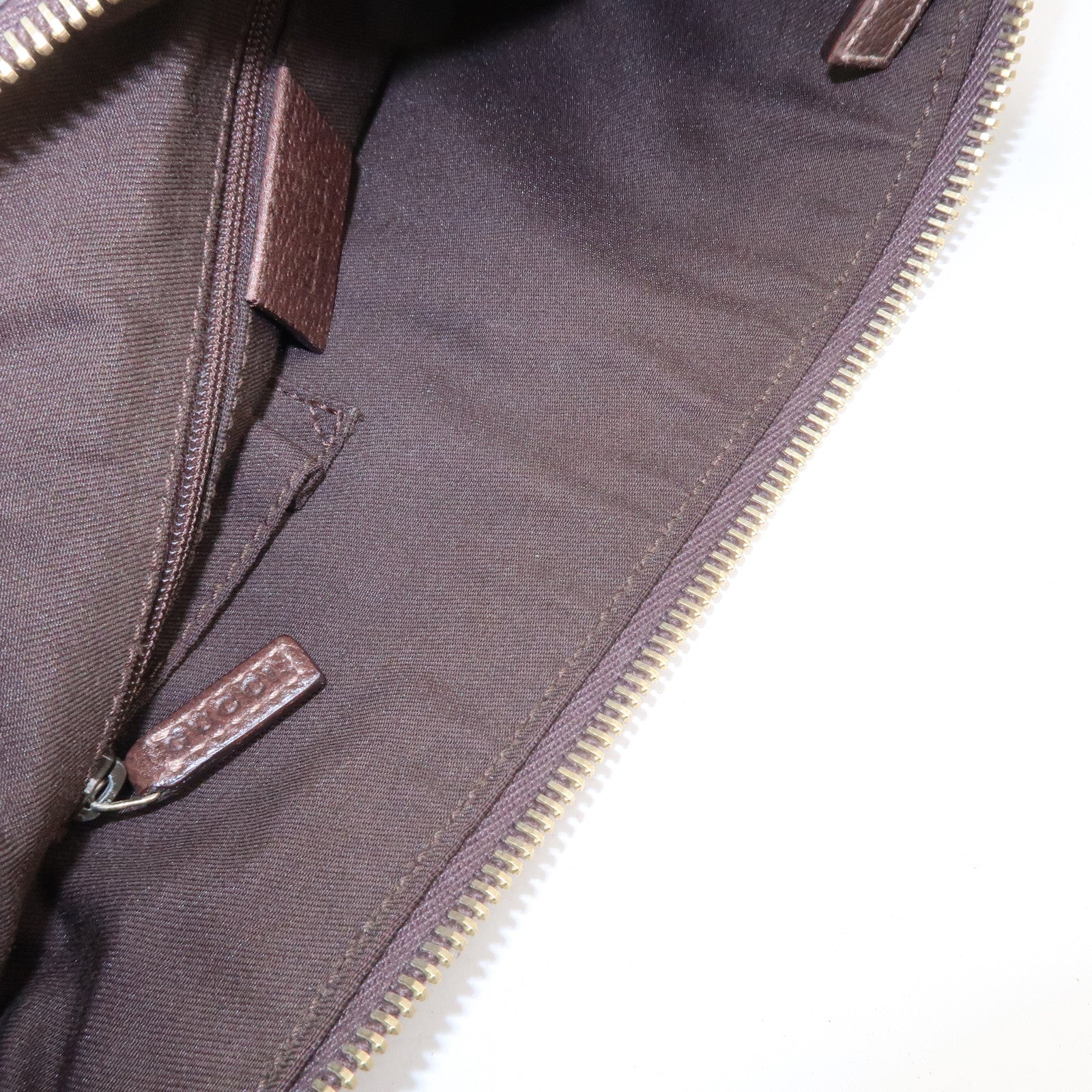 GUCCI GG Canvas Leather Shoulder Bag Hand Bag Beige Brown 146244