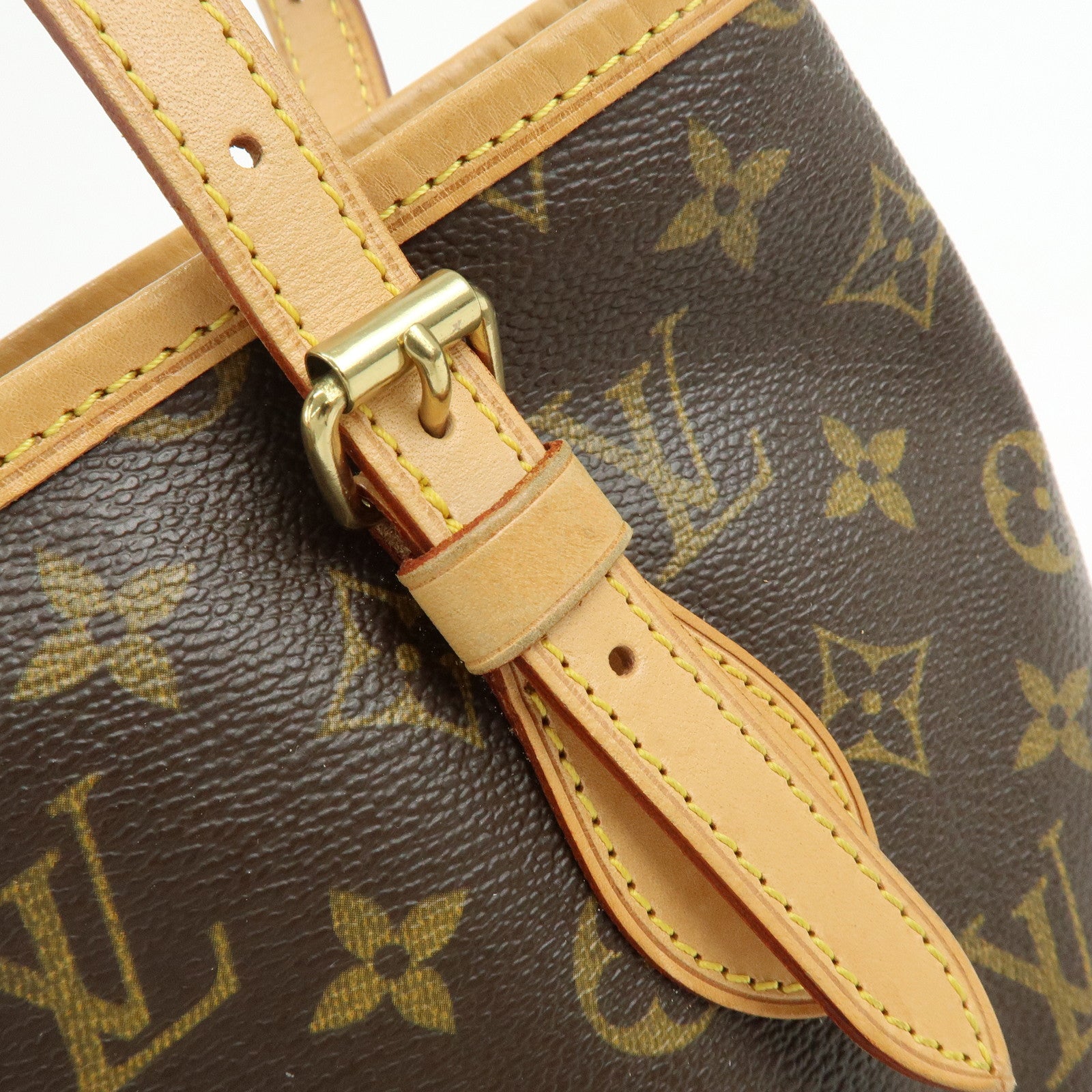 Louis Vuitton Monogram Canvas Bucket PM Hand Bag Brown M42238