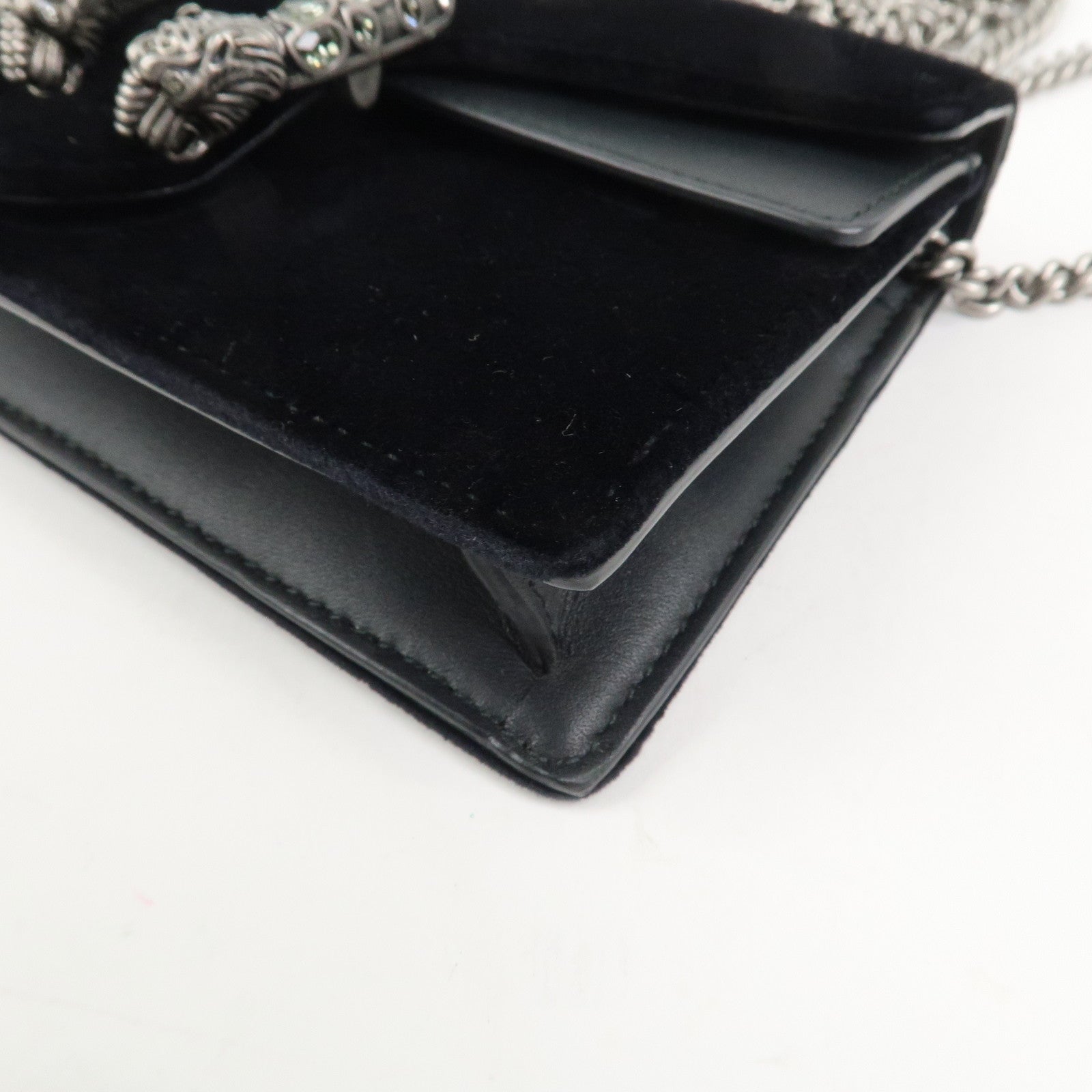 GUCCI Dionysus Super Mini Bag Velvet Chain Shoulder Bag Black476432