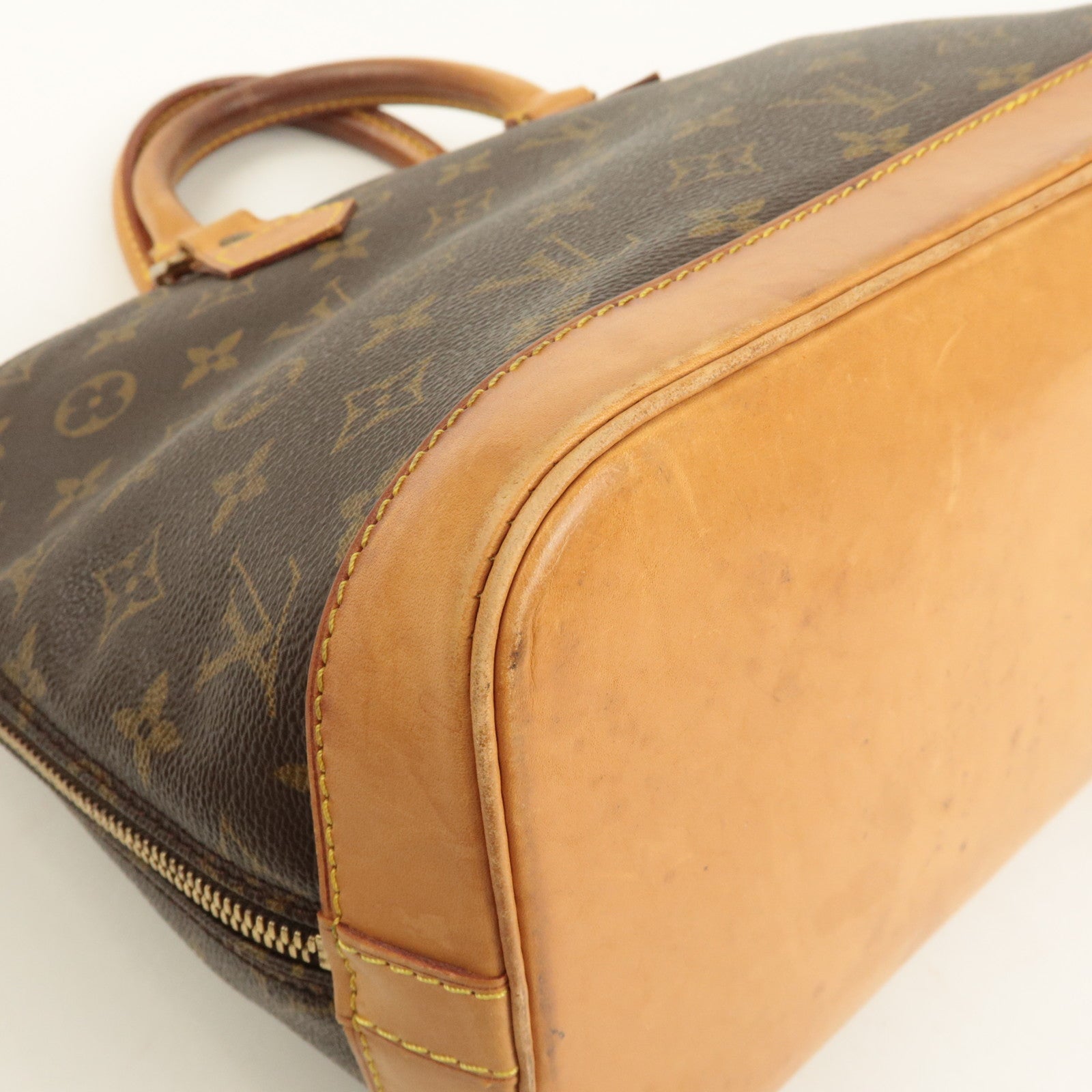 Louis Vuitton Monogram Alma Hand Bag Brown M51130 Used