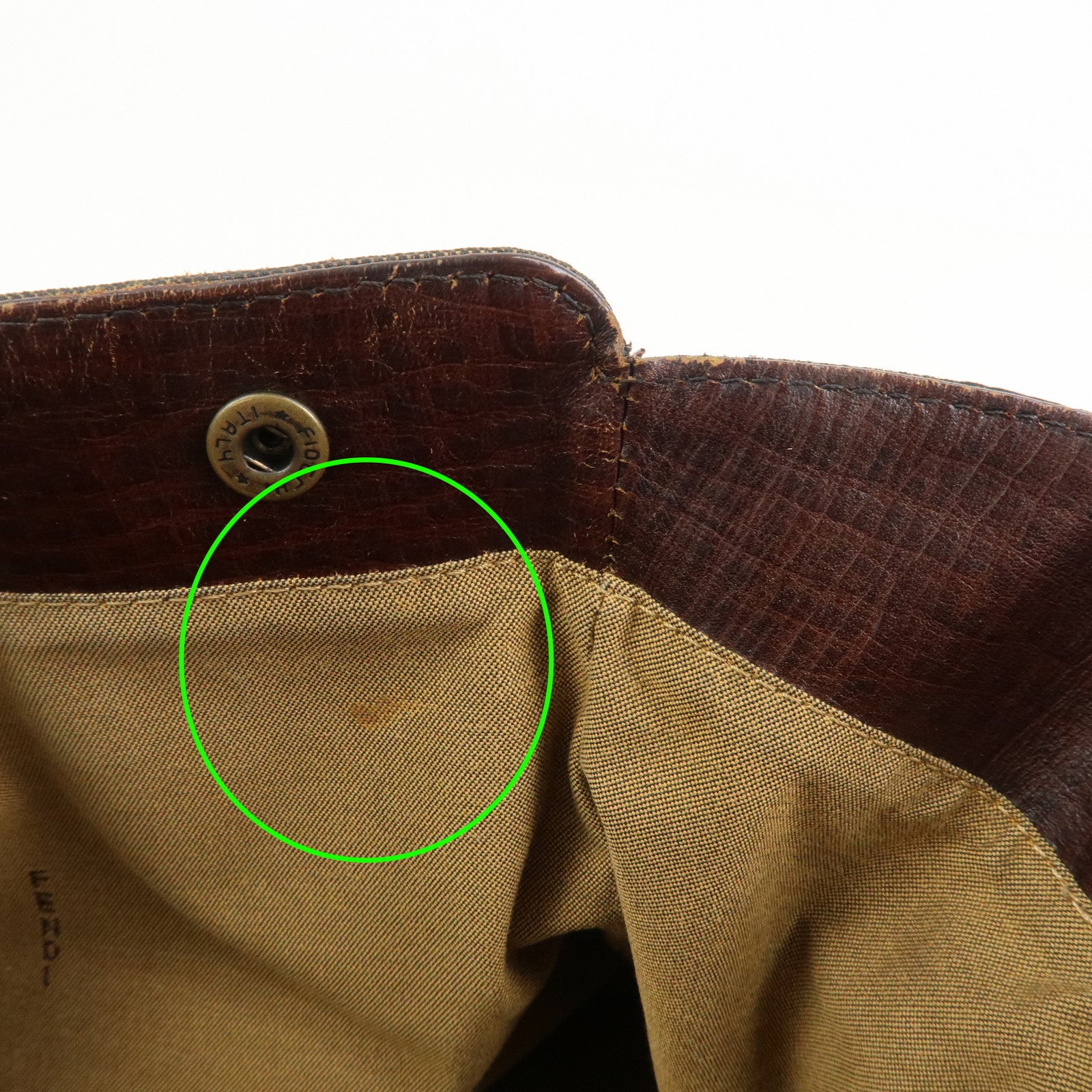 FENDI Ethnico Zucca Canvas Leather Tote Bag Shoulder Bag 8BN157