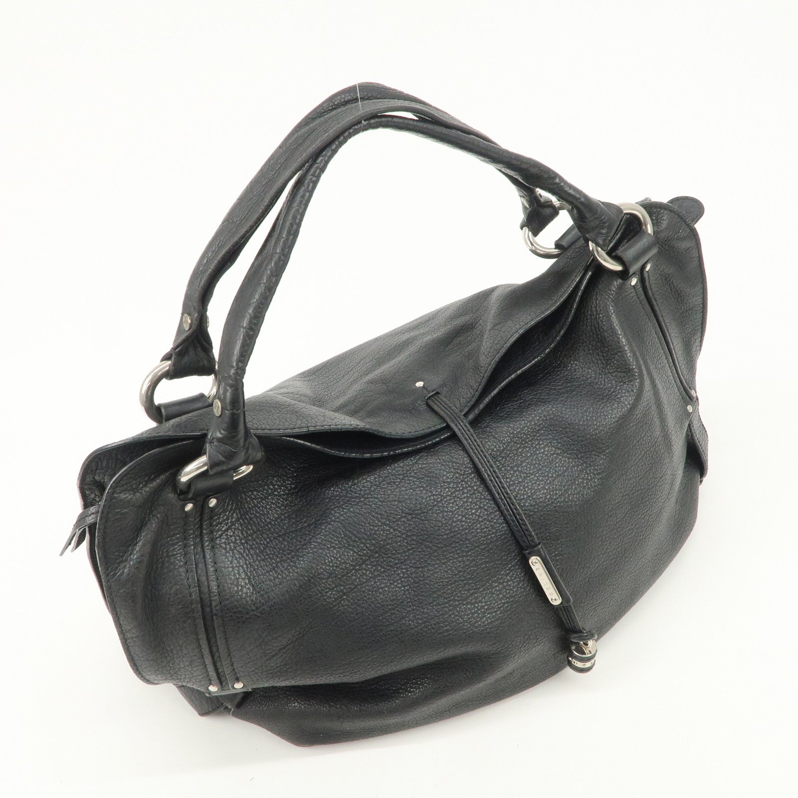 CELINE Bittersweet Leather Shoulder Bag Hand Bag Black