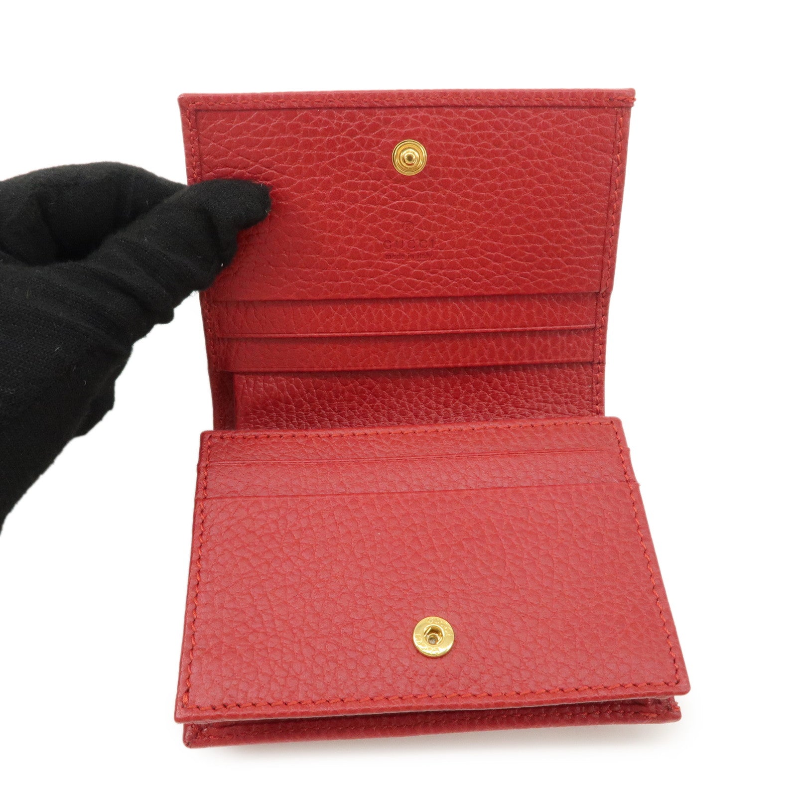 GUCCI GG Marmont Double G Mini Wallet Compact Wallet Red 456126 Used