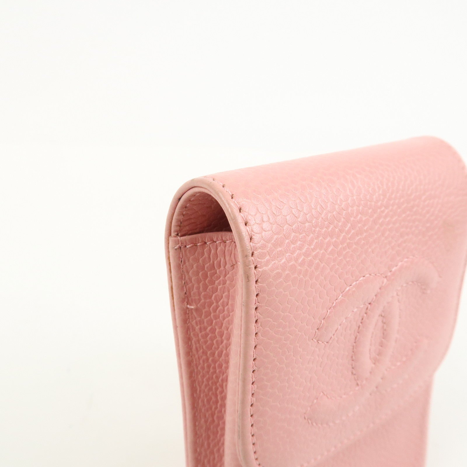 CHANEL COCO Mark Caviarskin Cigarette Case Pink
