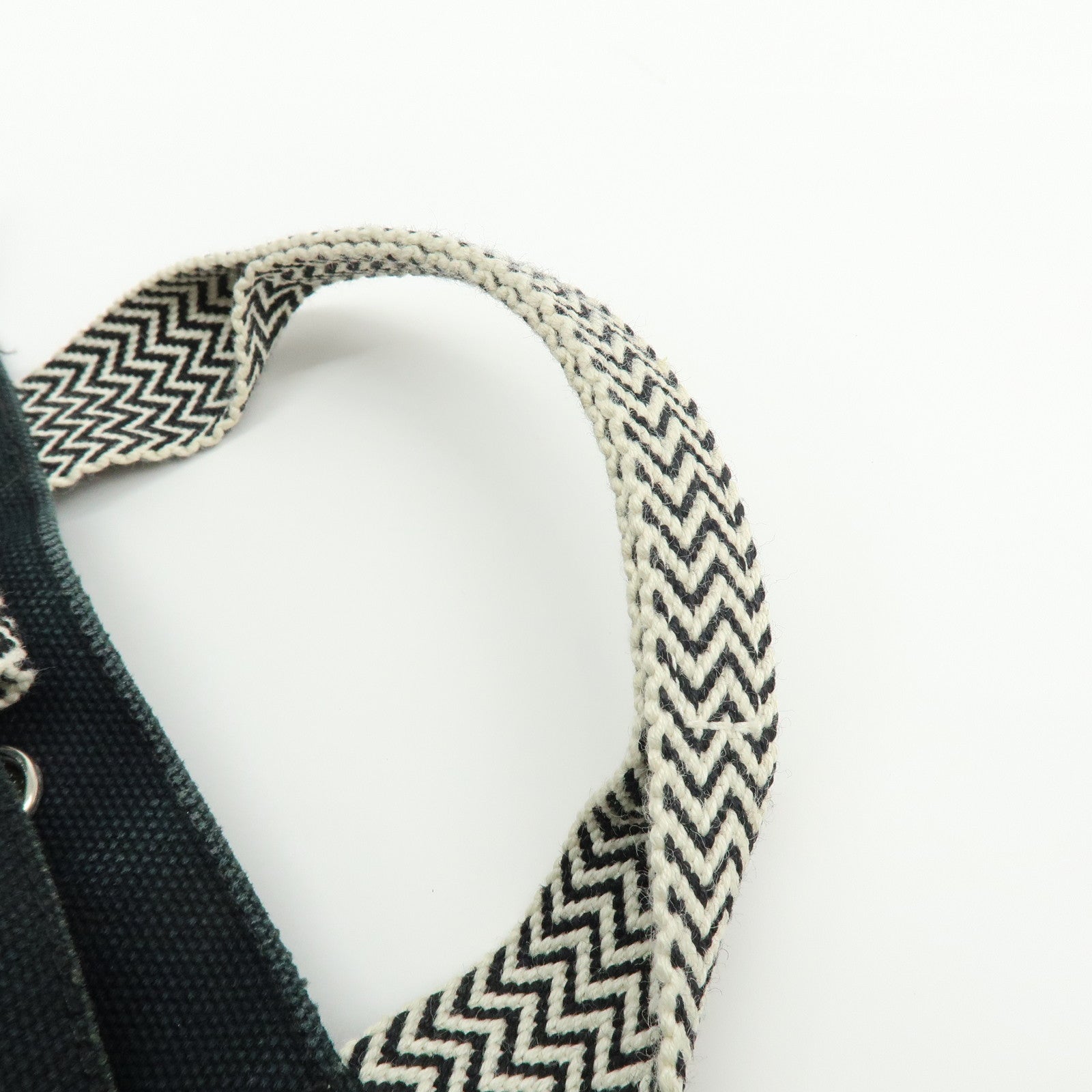 HERMES Cannes PM Canvas Tote Bag Hand Bag Black