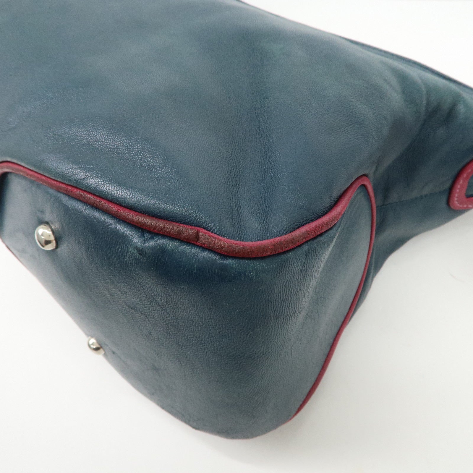 LOEWE Nappa Leather Shoulder Bag Hand Bag Blue Pink