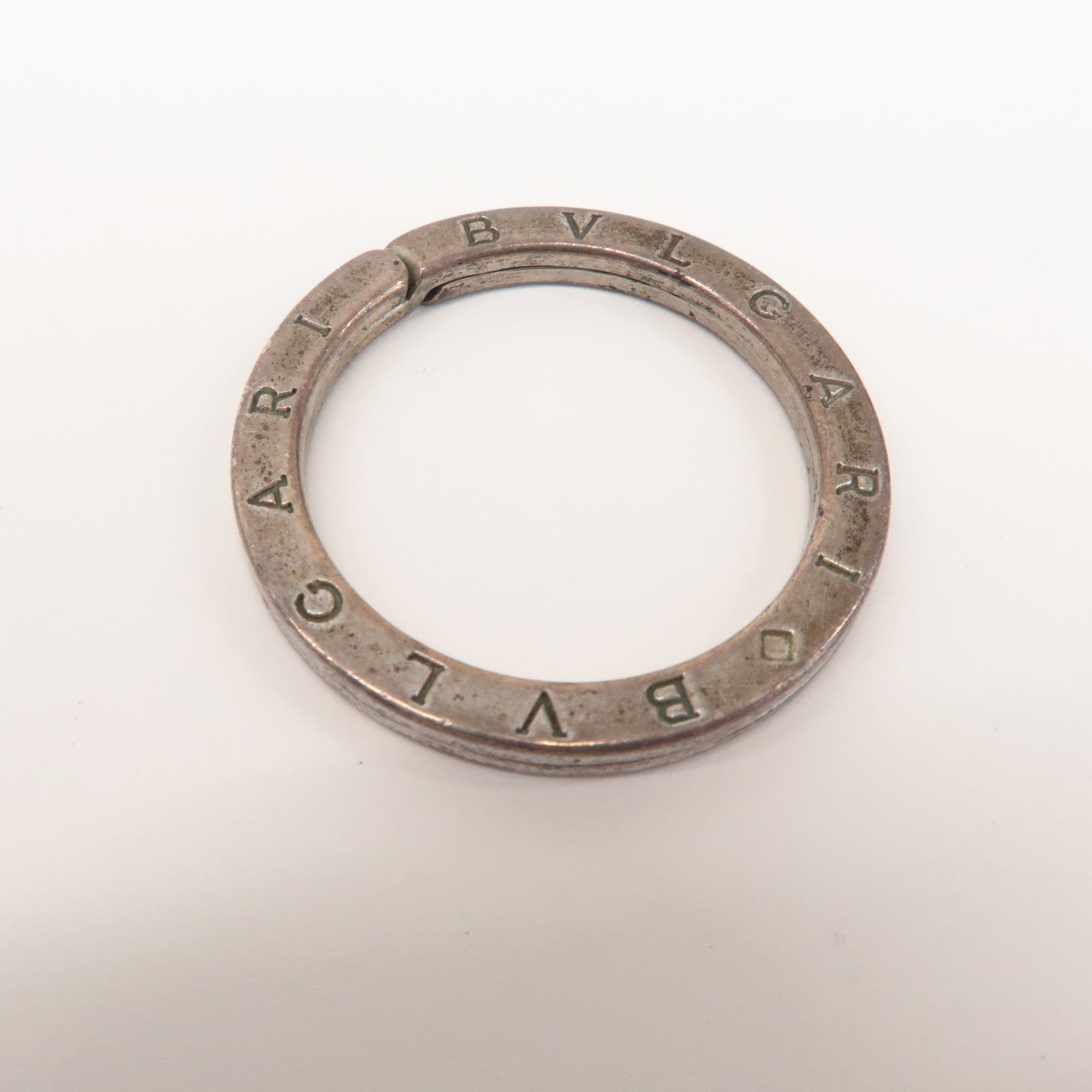 BVLGARI Logo SV925 Key Ring Bag Charm Silver