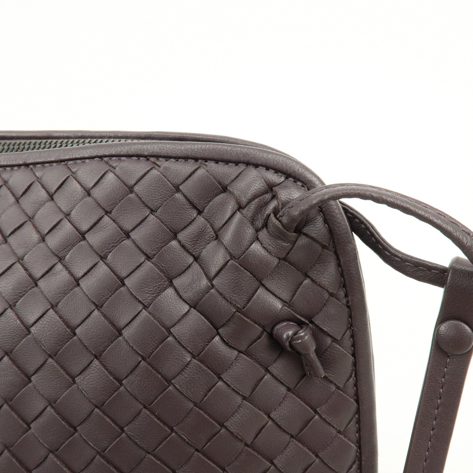 BOTTEGA VENETA Intrecciato Leather Shoulder Bag Brown 245355