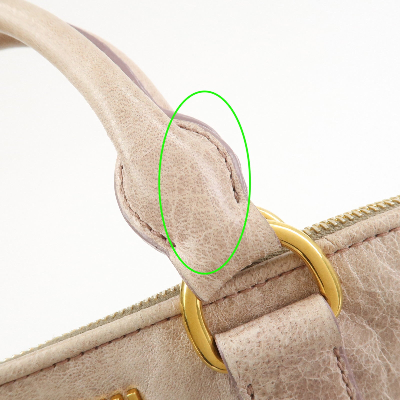 MIU MIU Logo Leather  2Way Bag Hand Bag Shoulder Bag Ivory