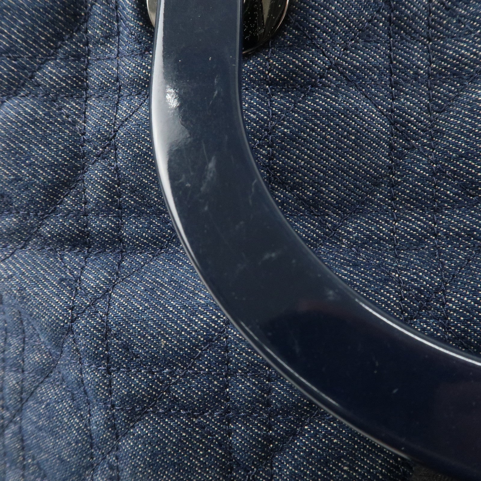 Christian Dior Cannage 2way Denim Tote Bag Navy Used