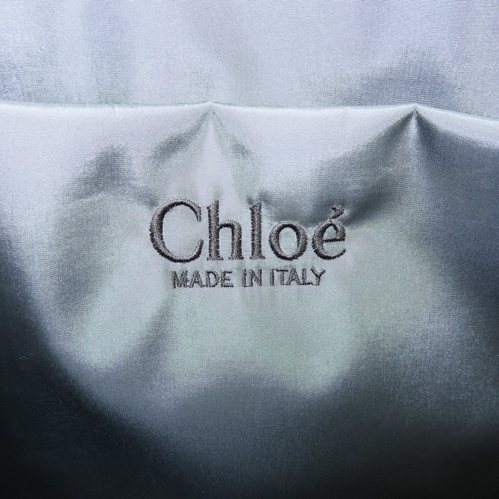 Chloe Woody Nylon Tote Bag Shoulder Bag Gray