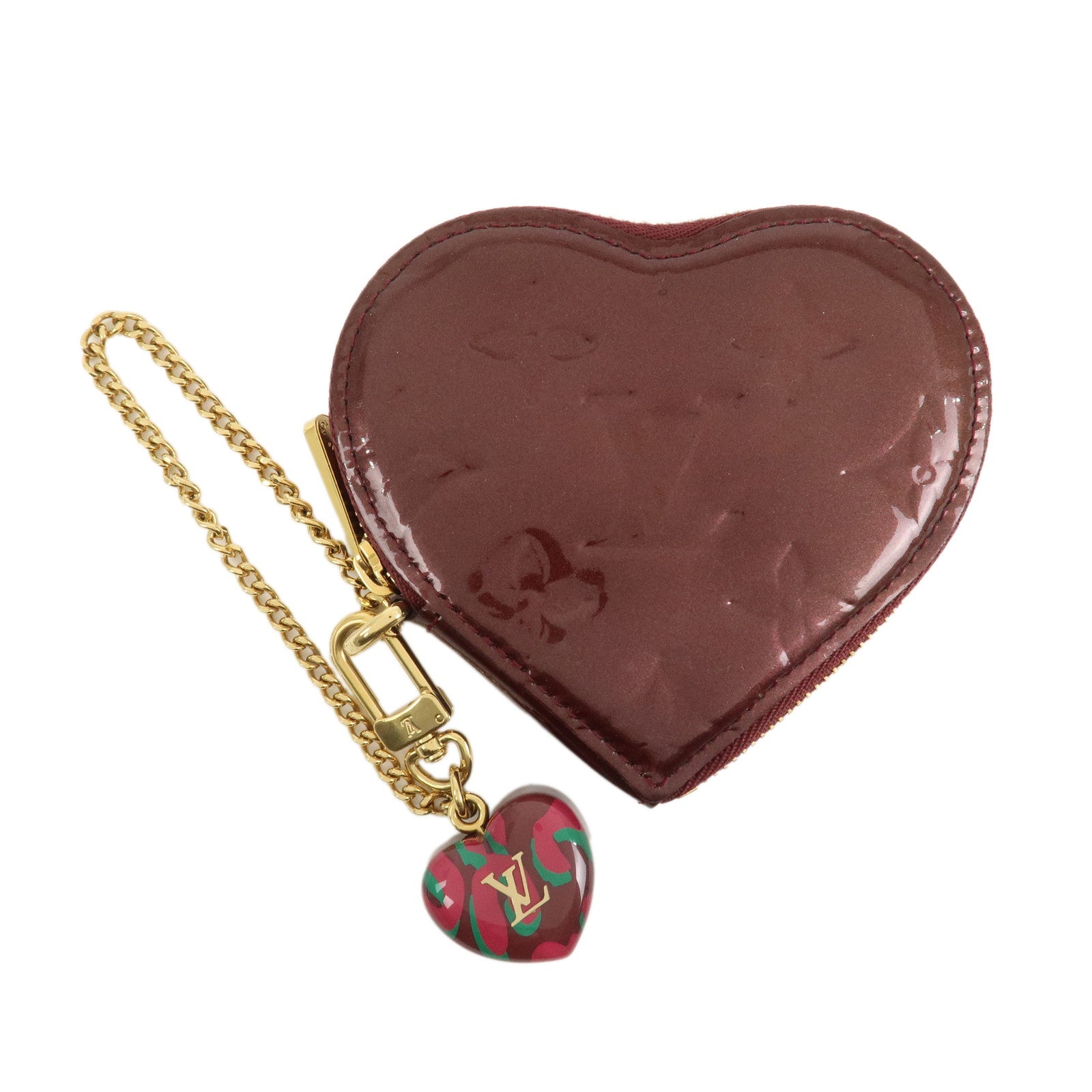 Louis Vuitton Monogram Vernis Porte Monnaie Coeur Coin Case M91480