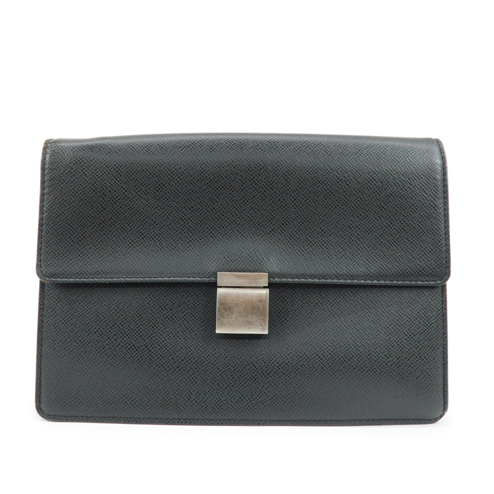 Louis Vuitton Taiga Leather Selenga Clutch Bag Ardoise M30782