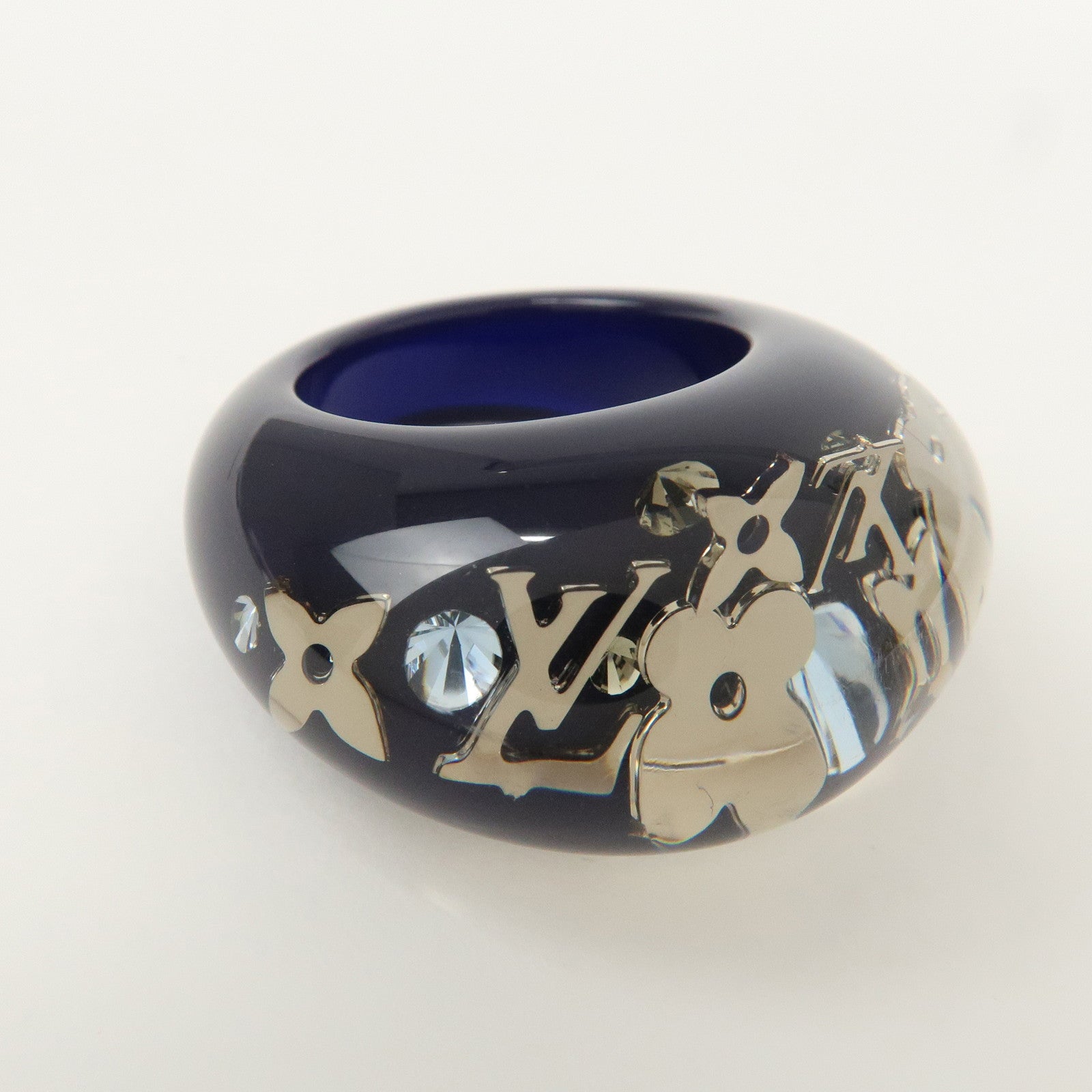 Louis Vuitton Monogram Bague Inclusion Resin Ring Navy