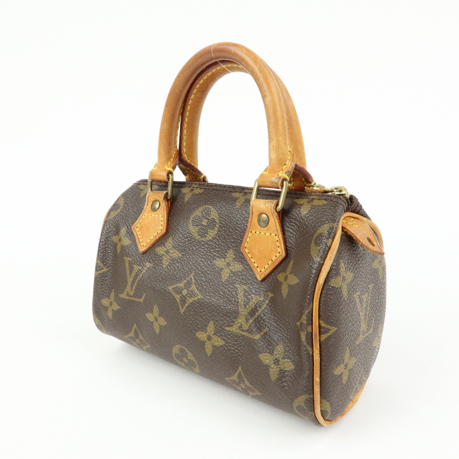 Louis Vuitton Monogram Mini Speedy Hand Bag Brown M41534