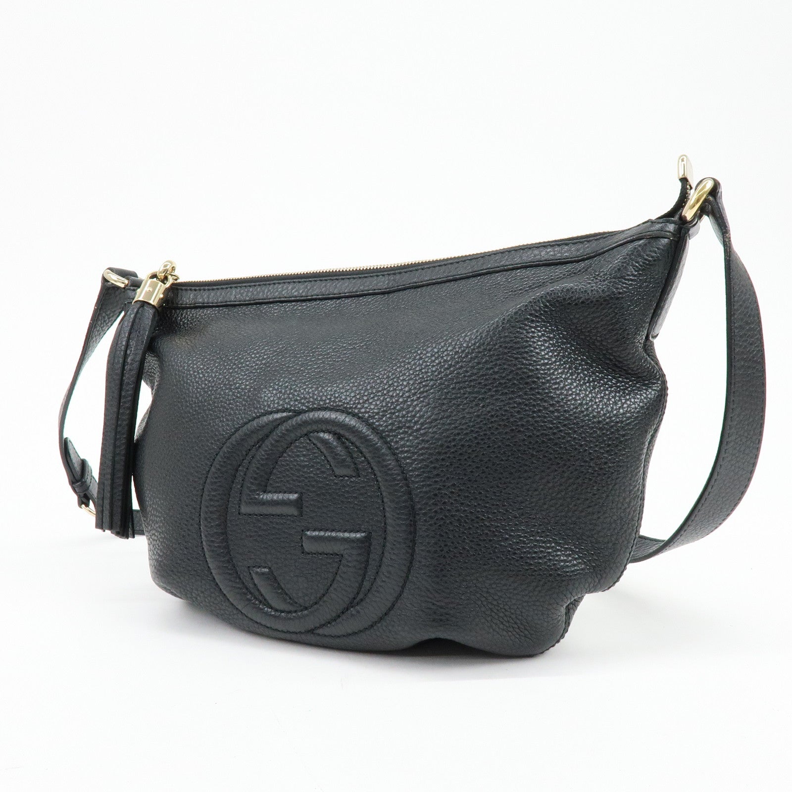 GUCCI SOHO Interlocking G Leather Shoulder Crossbody Bag 308361
