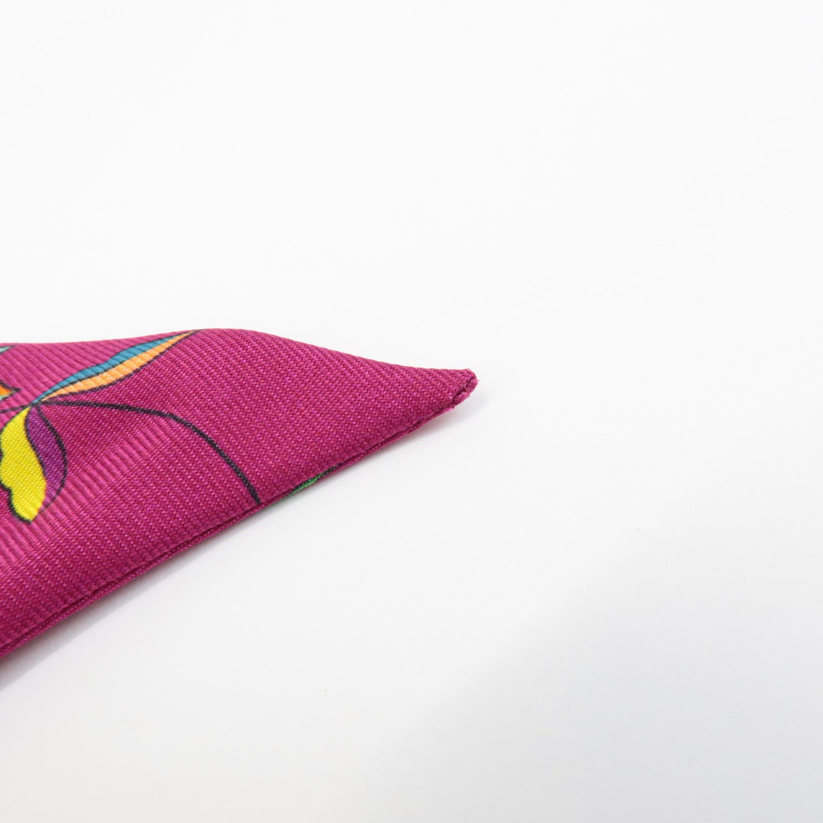 HERMES Twilly 100% Silk Scarf LARBRE DE VIE Flower Print Pink