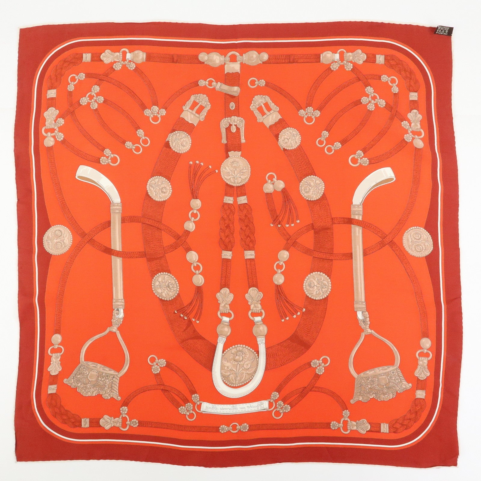 HERMES Carre 45 Carre 70 Set of 2 Silk Scarf CHANTILLY GAUCHO PAR