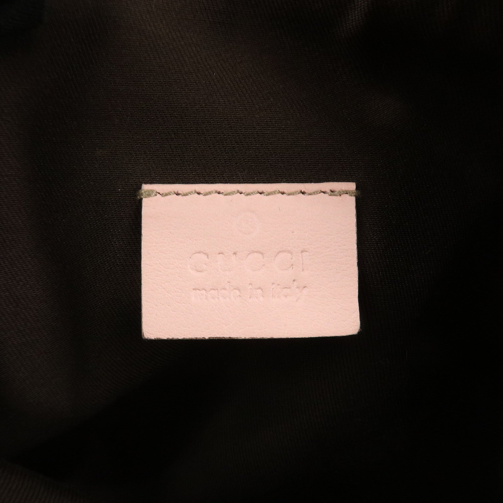 GUCCI Abbey GG Canvas Leather Hand Bag Pouch Pink Beige 145750 Used