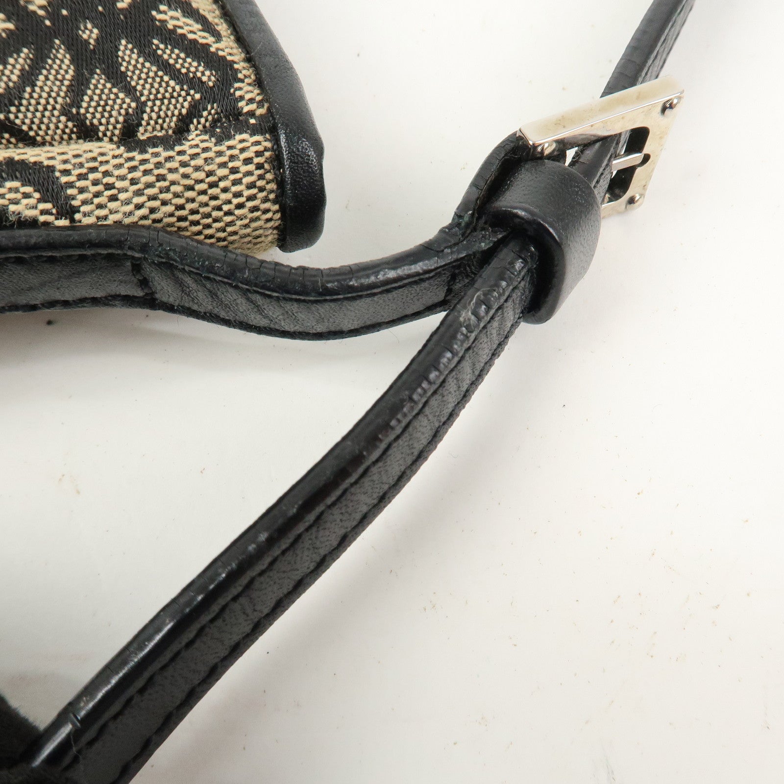 LOEWE Anagram Canvas Leather Accessory Pouch Shoulder Bag Beige