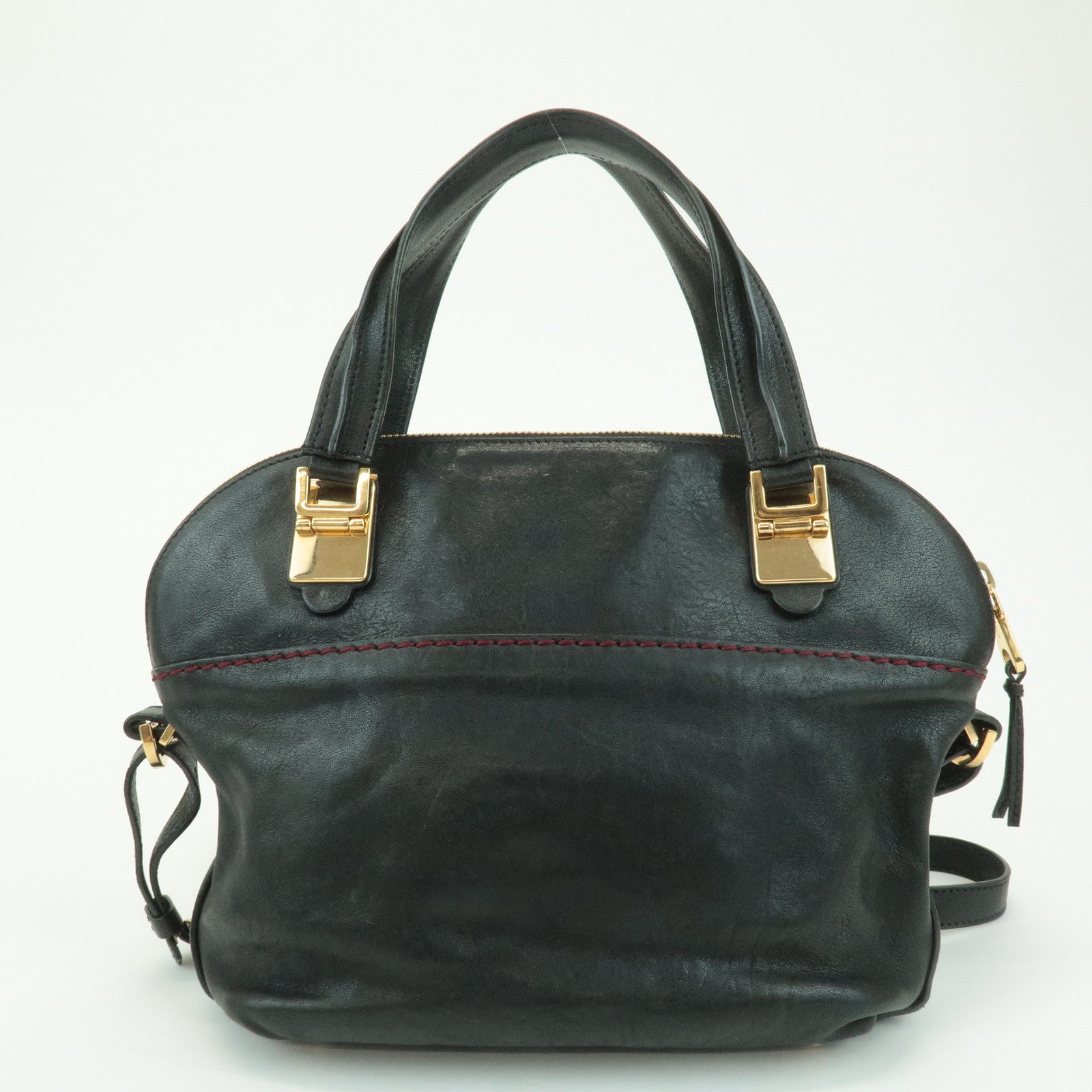 Chloe Angie Leather 2Way Tote Bag Hand Bag Shoulder Bag Black Used