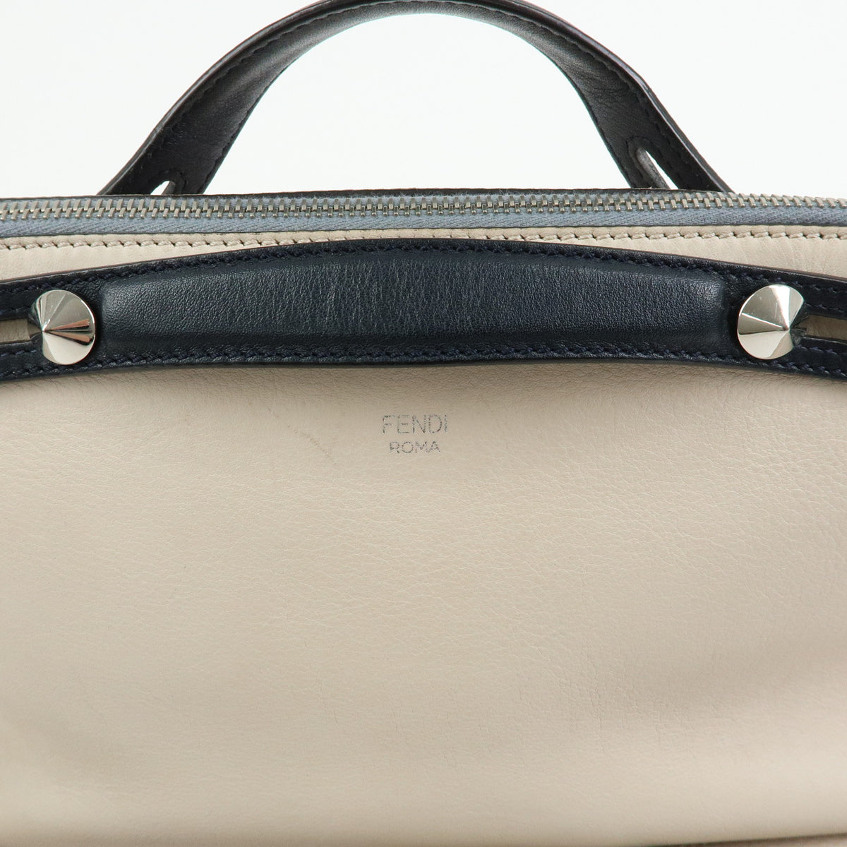 FENDI By The Way Leather Medium 2Way Hand Shoulder Bag Ivory 8BL124