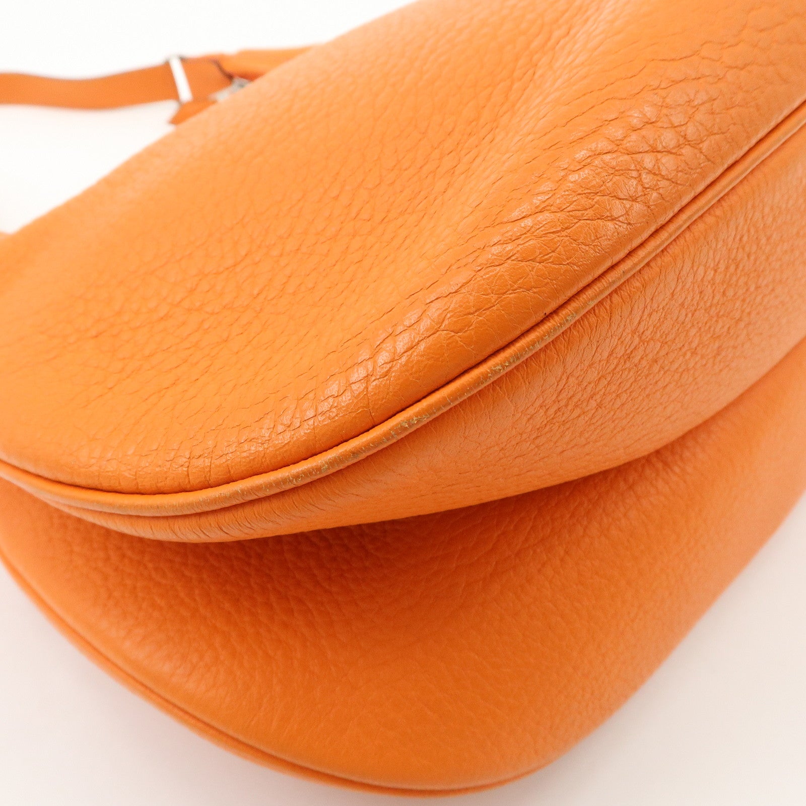 HERMES Gao Taurillon Clemence Shoulder Bag Orange
