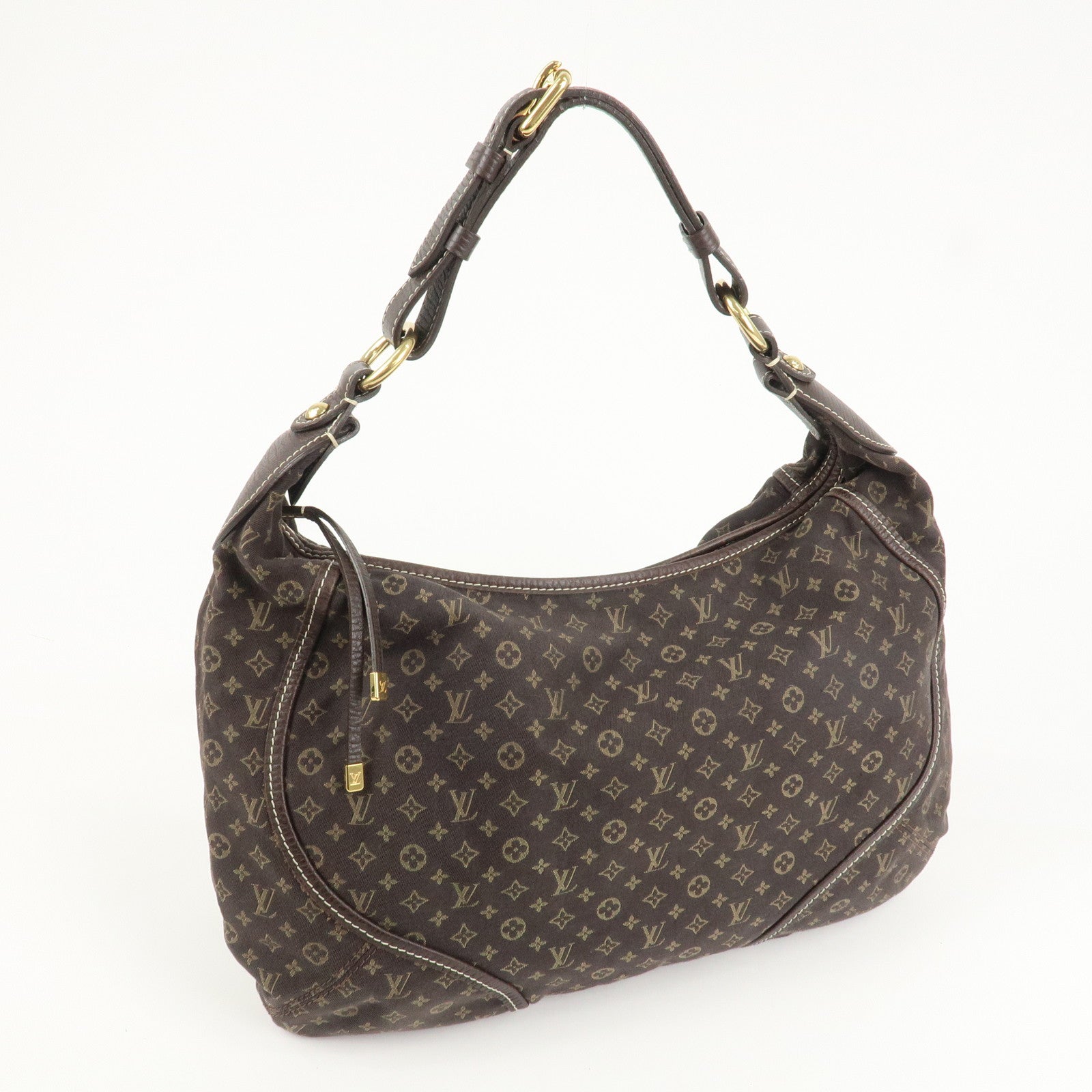 Louis Vuitton Monogram Mini Lin Manon MM Shoulder Bag Ebene M95619 Used