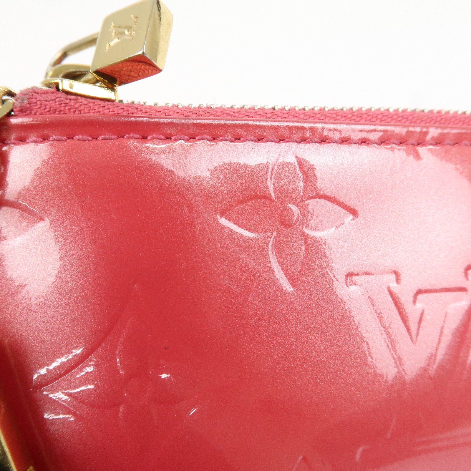 Louis Vuitton Monogram Vernis Pochette Cles Coin Case Pink M9144F