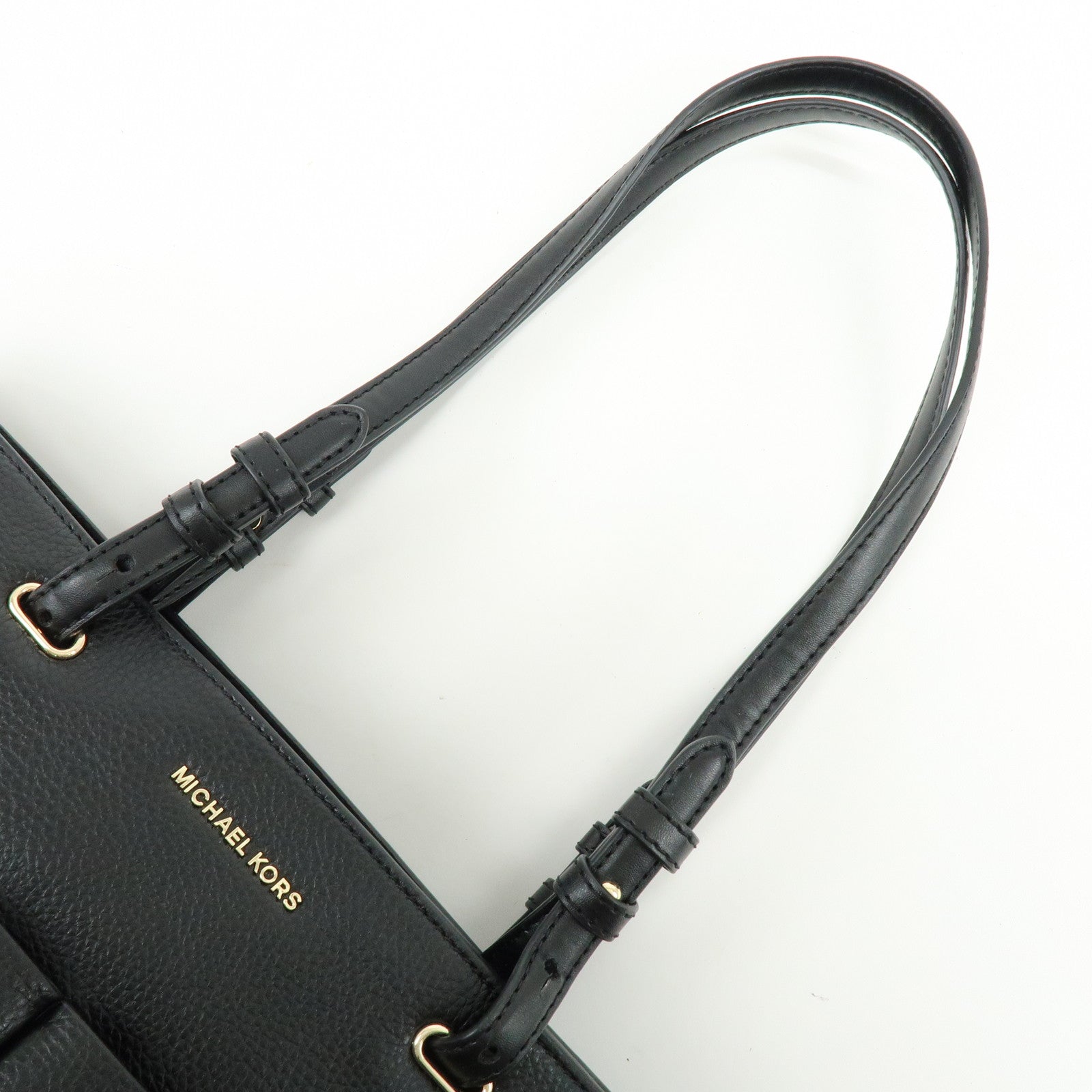 MICHAEL KORS Bedford Leather Shoulder Bag Tote Bag Black