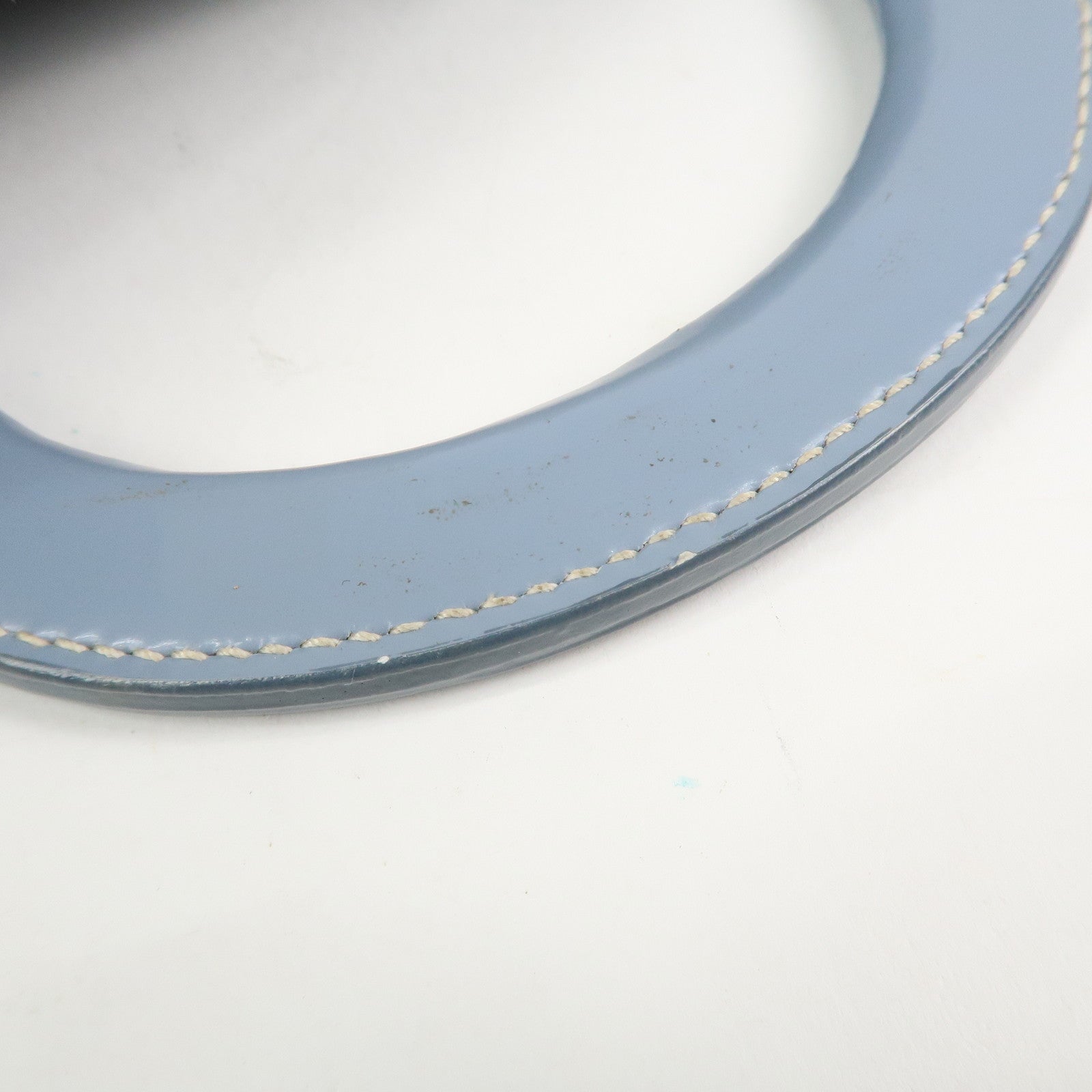 PRADA Triangle Logo Nylon Leather Hand Bag Light Blue
