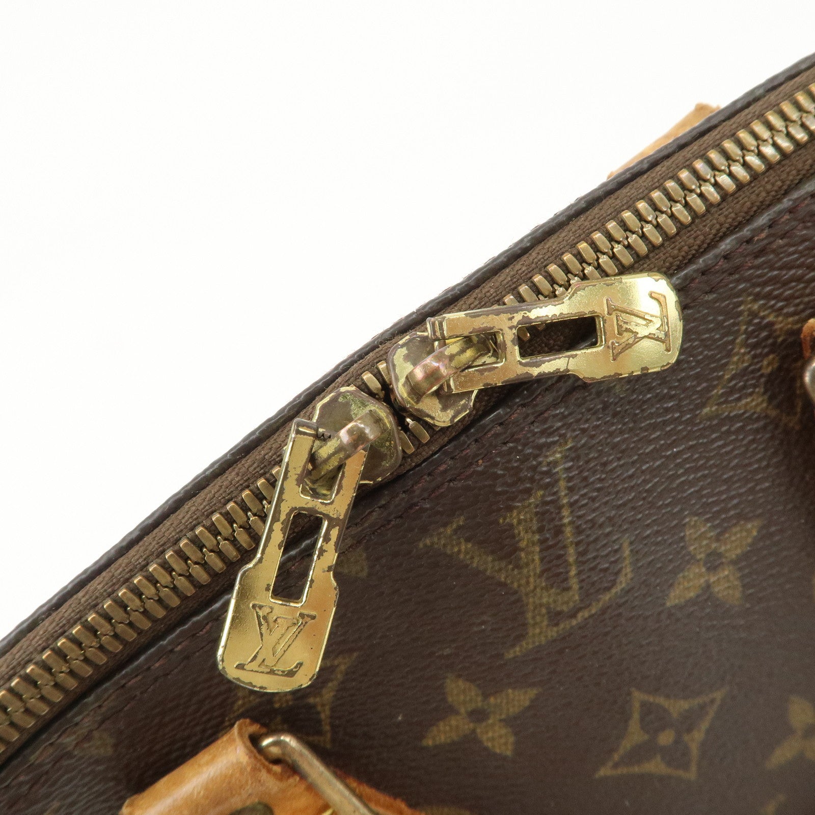 Louis Vuitton Monogram Alma Hand Bag Brown M51130 Used