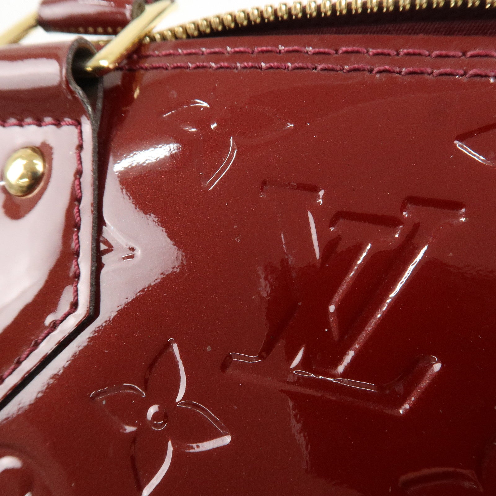 Louis Vuitton Monogram Vernis Alma BB Hand Bag Griotte M90231 Used