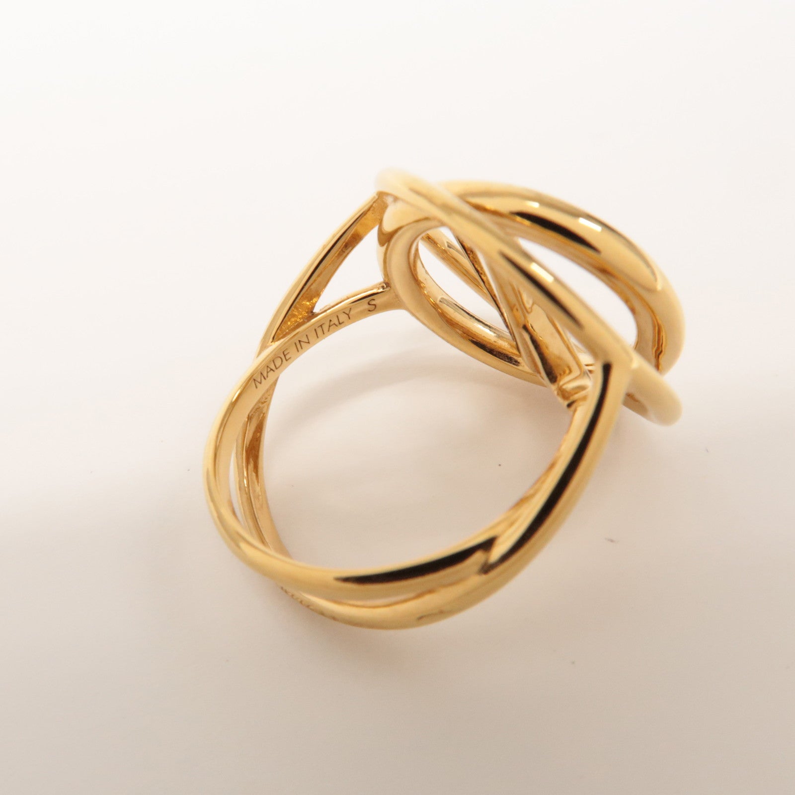 Louis Vuitton Bague LV Logo Metal Stellar Ring Gold S M0937