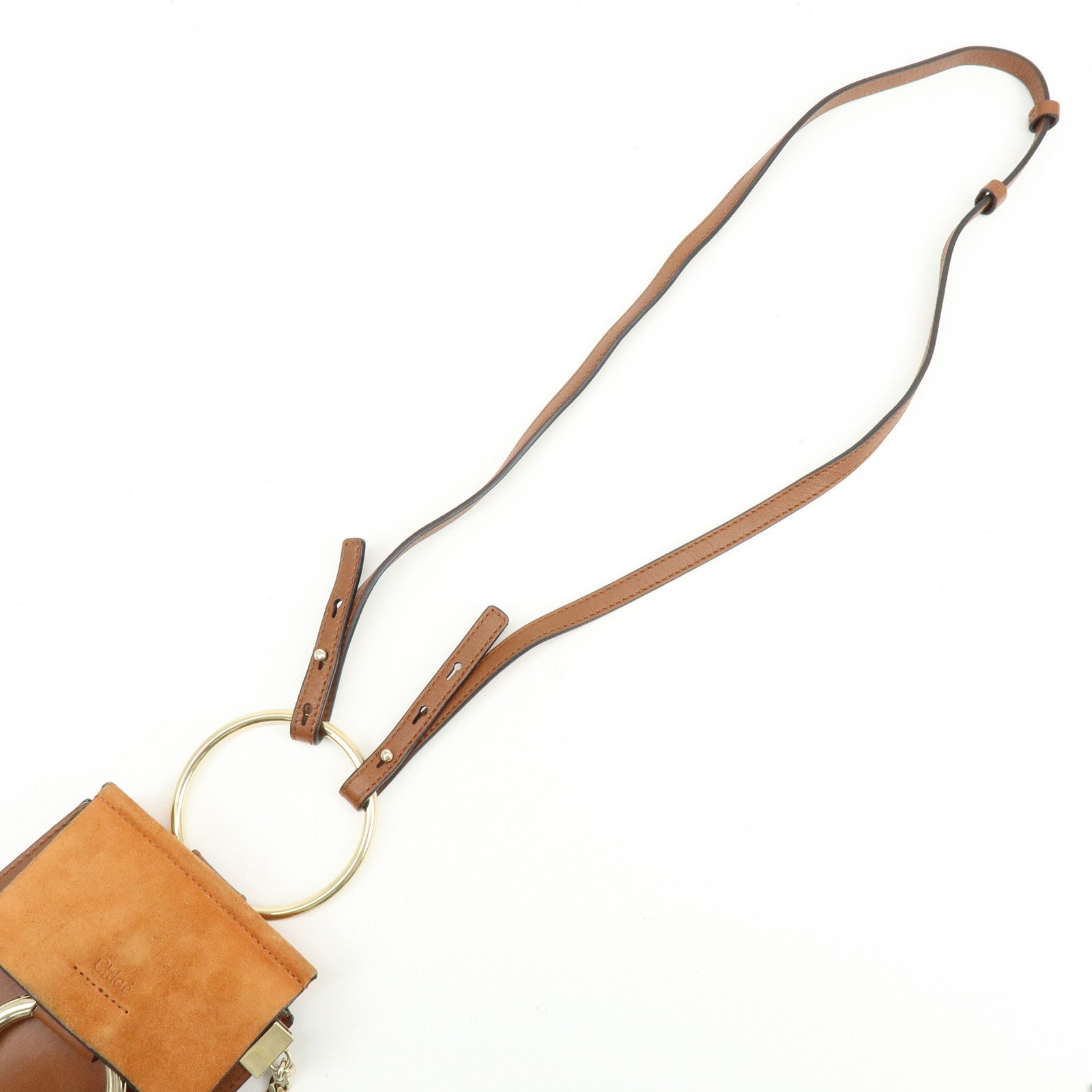 Chloe Faye Leather Suede Shoulder Bag Crossbody Bag Brown