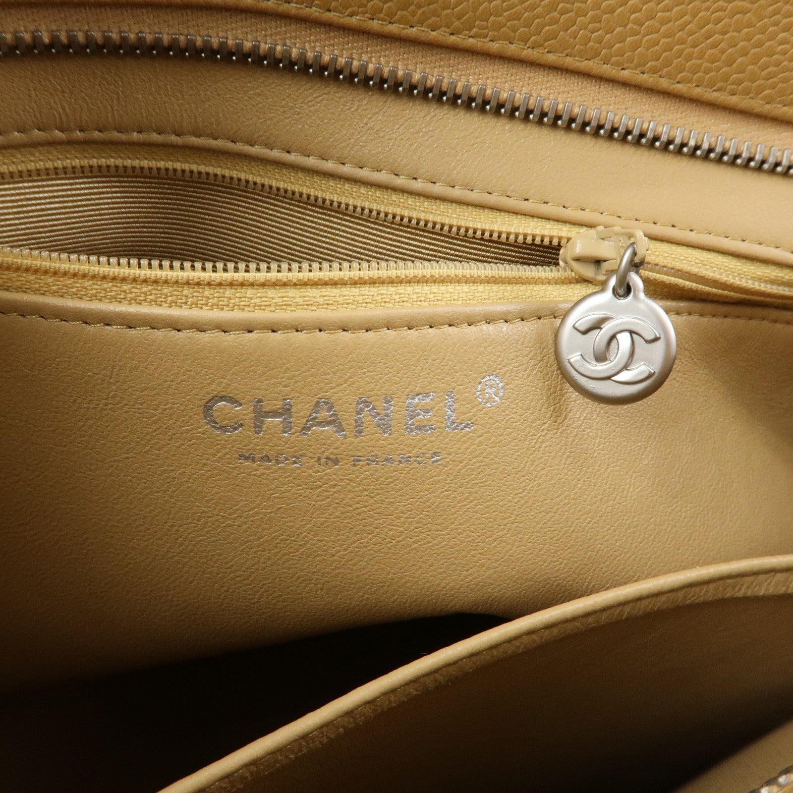 CHANEL Matelasse COCO Mark Medallion Tote Bag Hand Bag Beige A01804