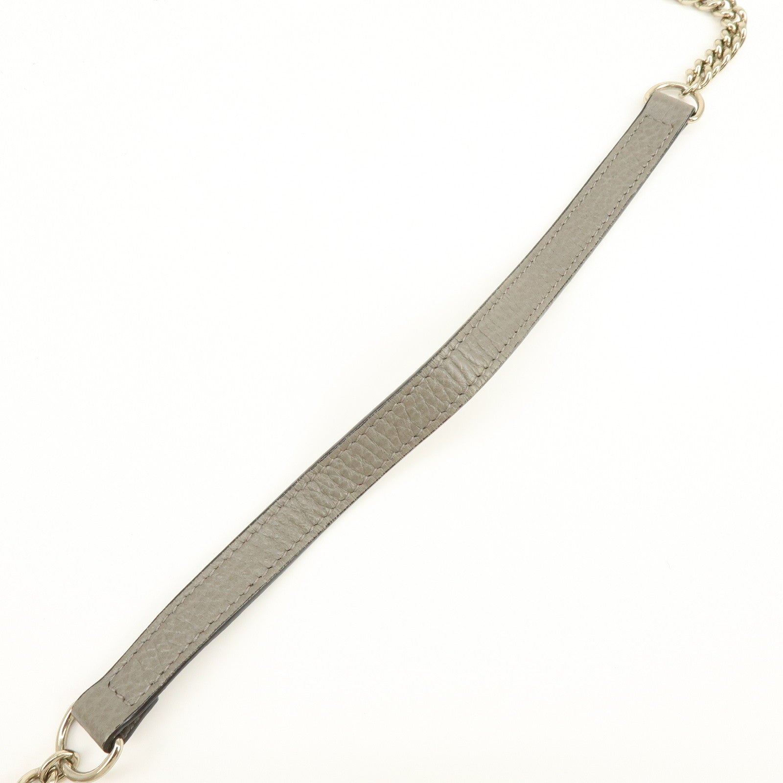 GUCCI Interlocking G Leather Chain Wallet Shoulder Bag Gray 510314