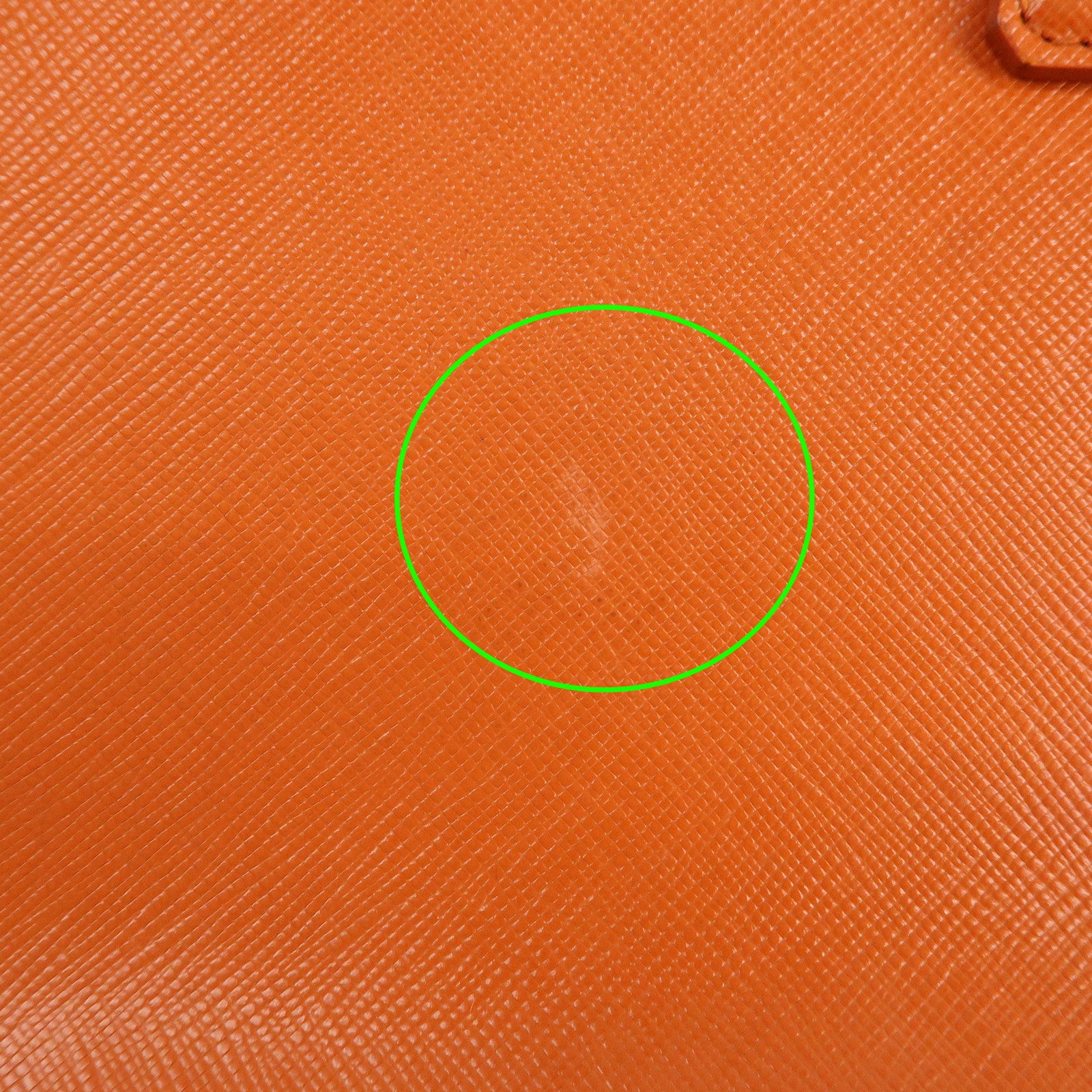 PRADA Triangle Logo Leather 2Way Hand Bag Orange 1BA863 Used