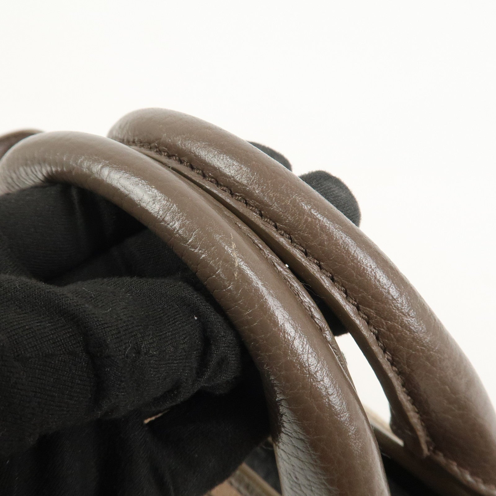 CELINE Boogie Bag Suede Leather Hand Bag Beige Brown