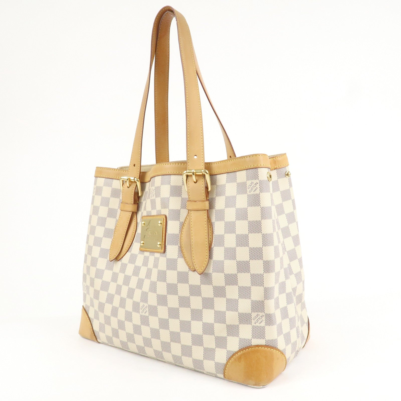 Louis Vuitton Damier Azur Hampstead MM Canvas Hand Bag N51206