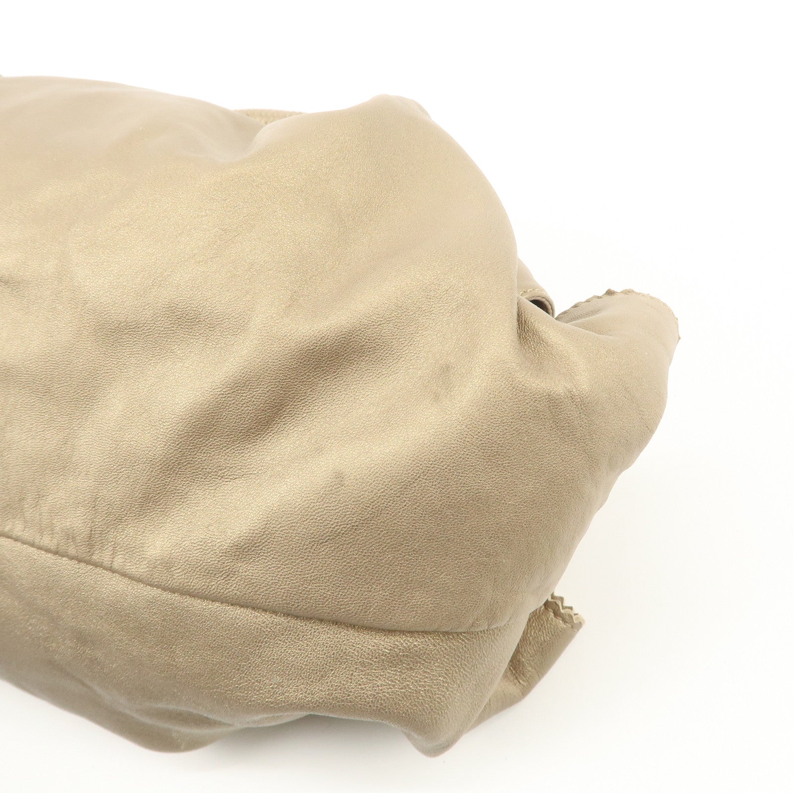 LOEWE Anagram Leather Nappa Aire Hand Bag Tote Bag Gold Used