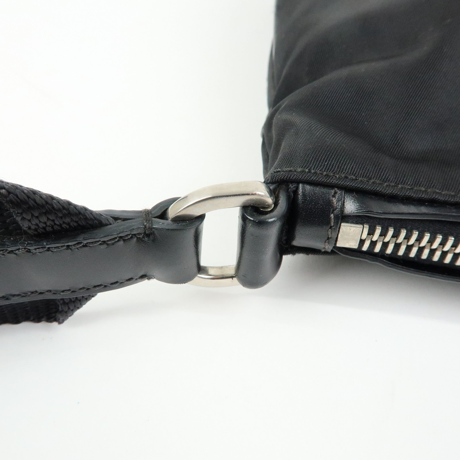 PRADA Triangle Logo Nylon Shoulder Crossbody Bag Black BT0326