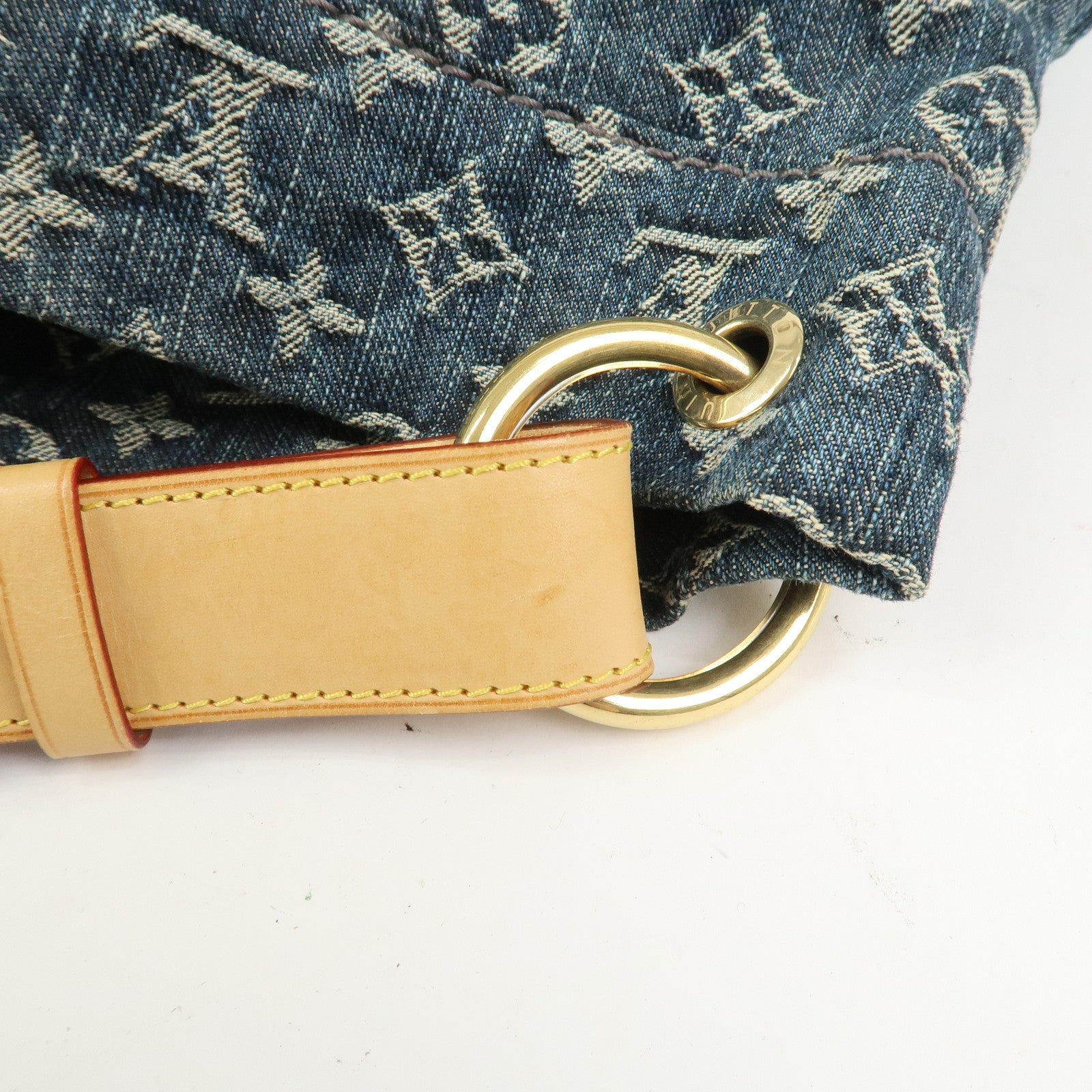 Louis Vuitton Monogram Denim Daily GM Shoulder Bag Gris Bleu M40493