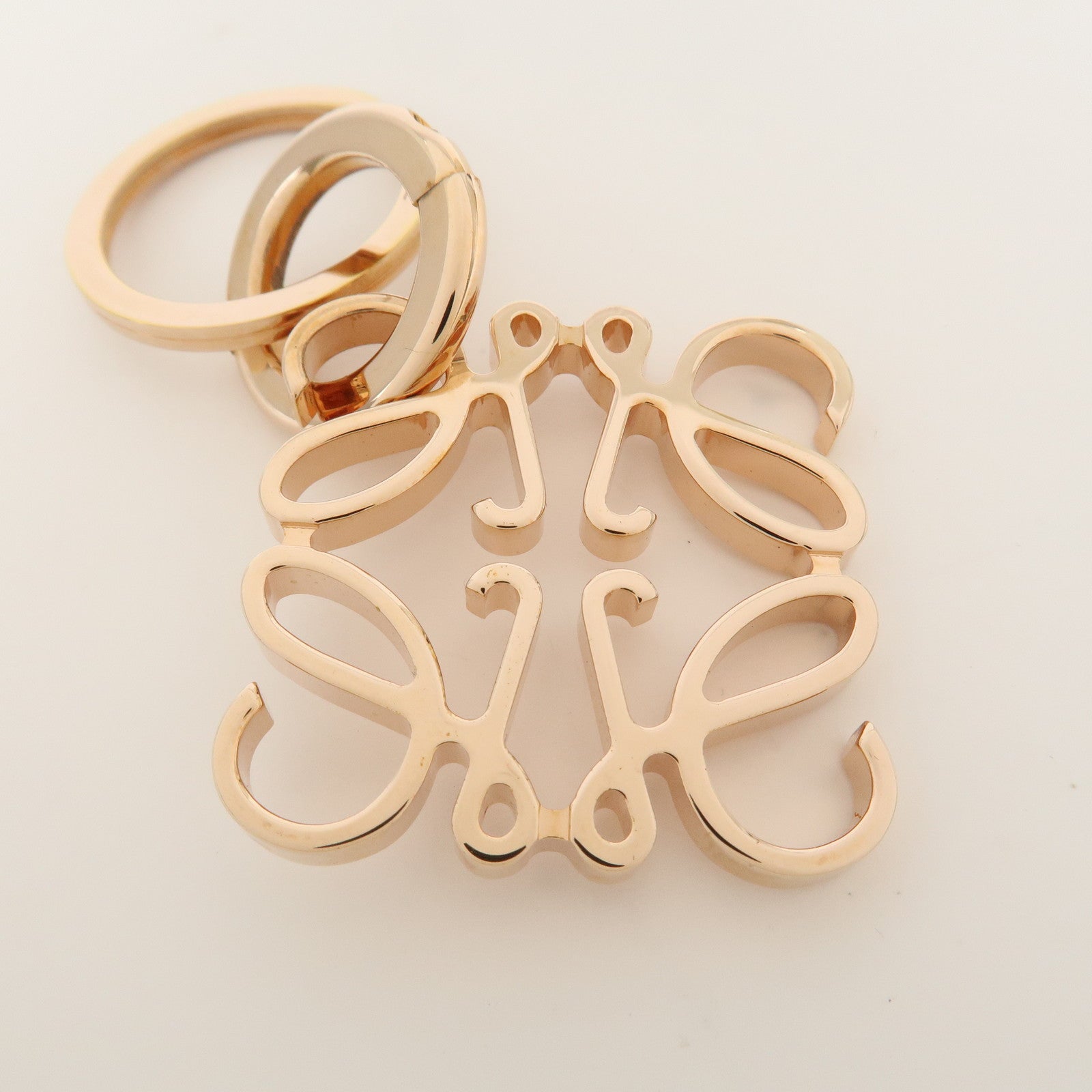 LOEW Anagram Metal Bag Charm Key Chain Gold