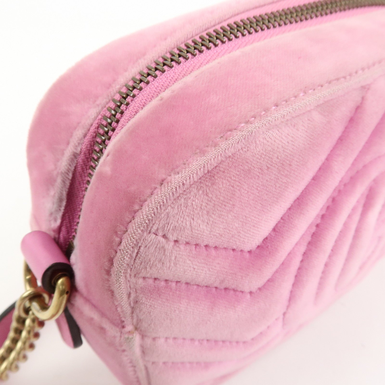 GUCCI GG Marmont Velour Shoulder Bag Corssbody Bag Pink 448065