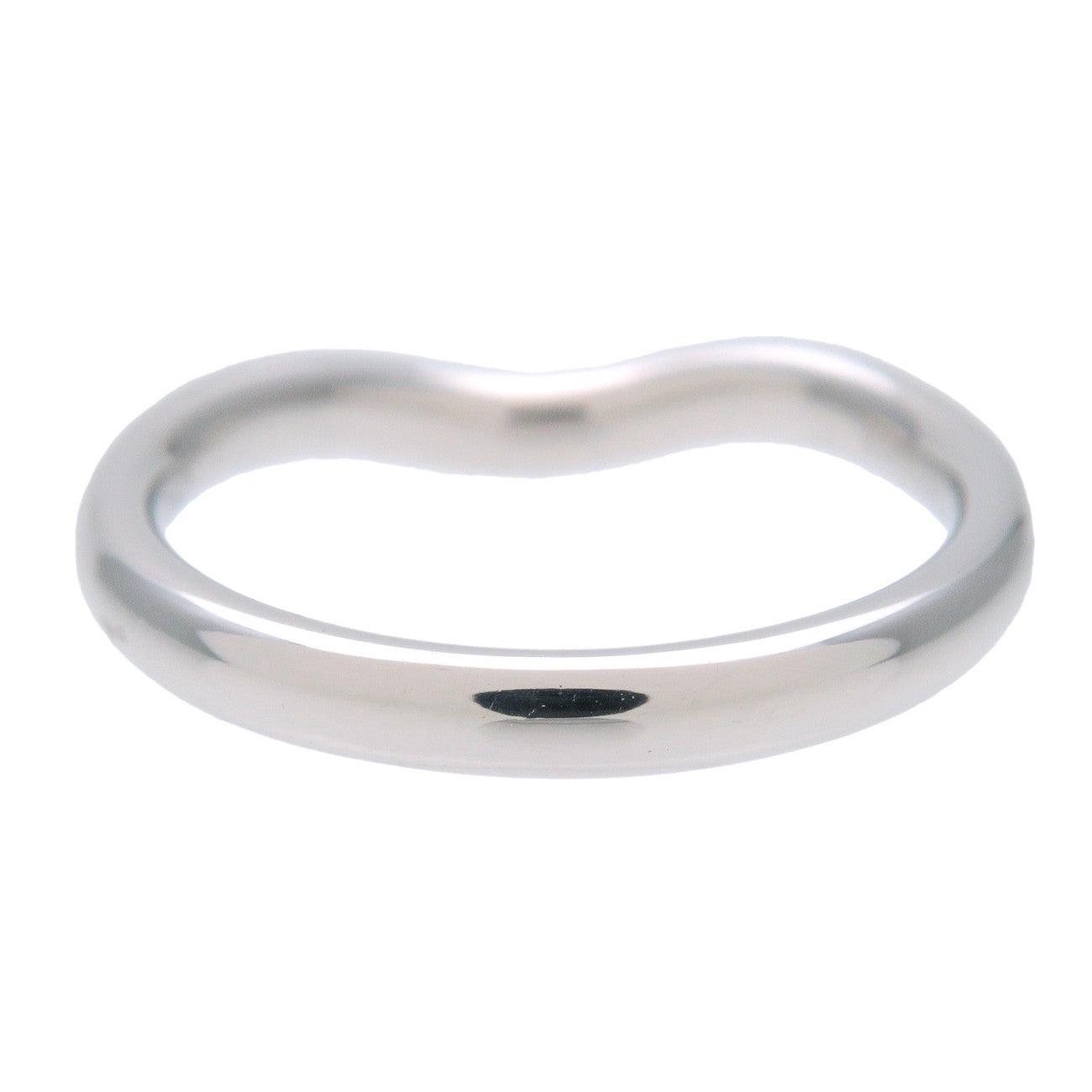 Tiffany & Co Curved Band 9P Diamond Ring 950PT Platinum US4 EU46.5 Used