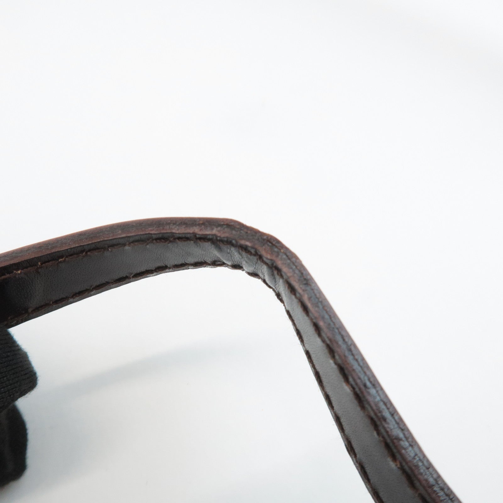 BVLGARI Logo Mania Canvas Leather B-Zero1 Drum Shoulder Bag Brown Used