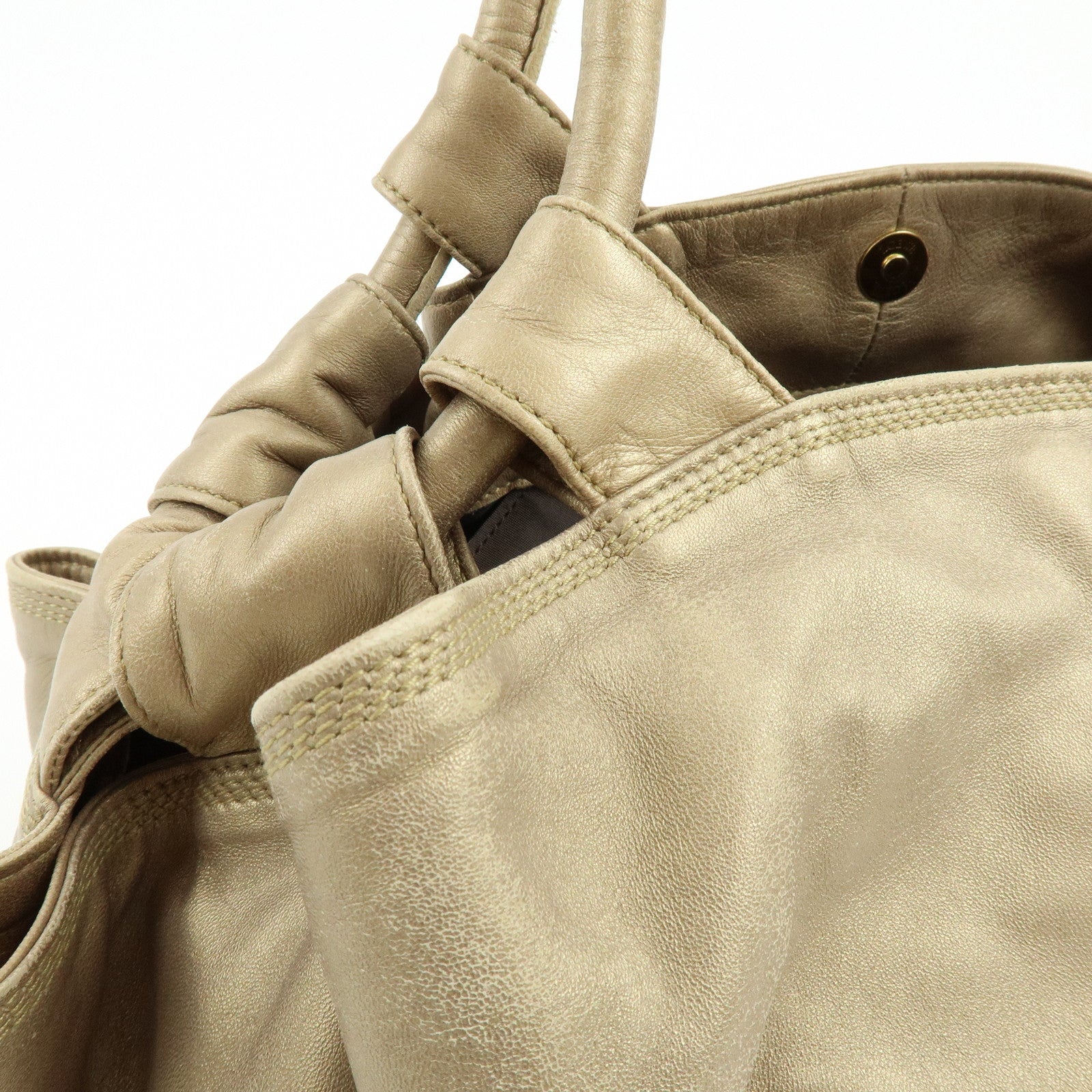 LOEWE Anagram Nappa Aire Leather Hand Bag Shoulder Bag Gold