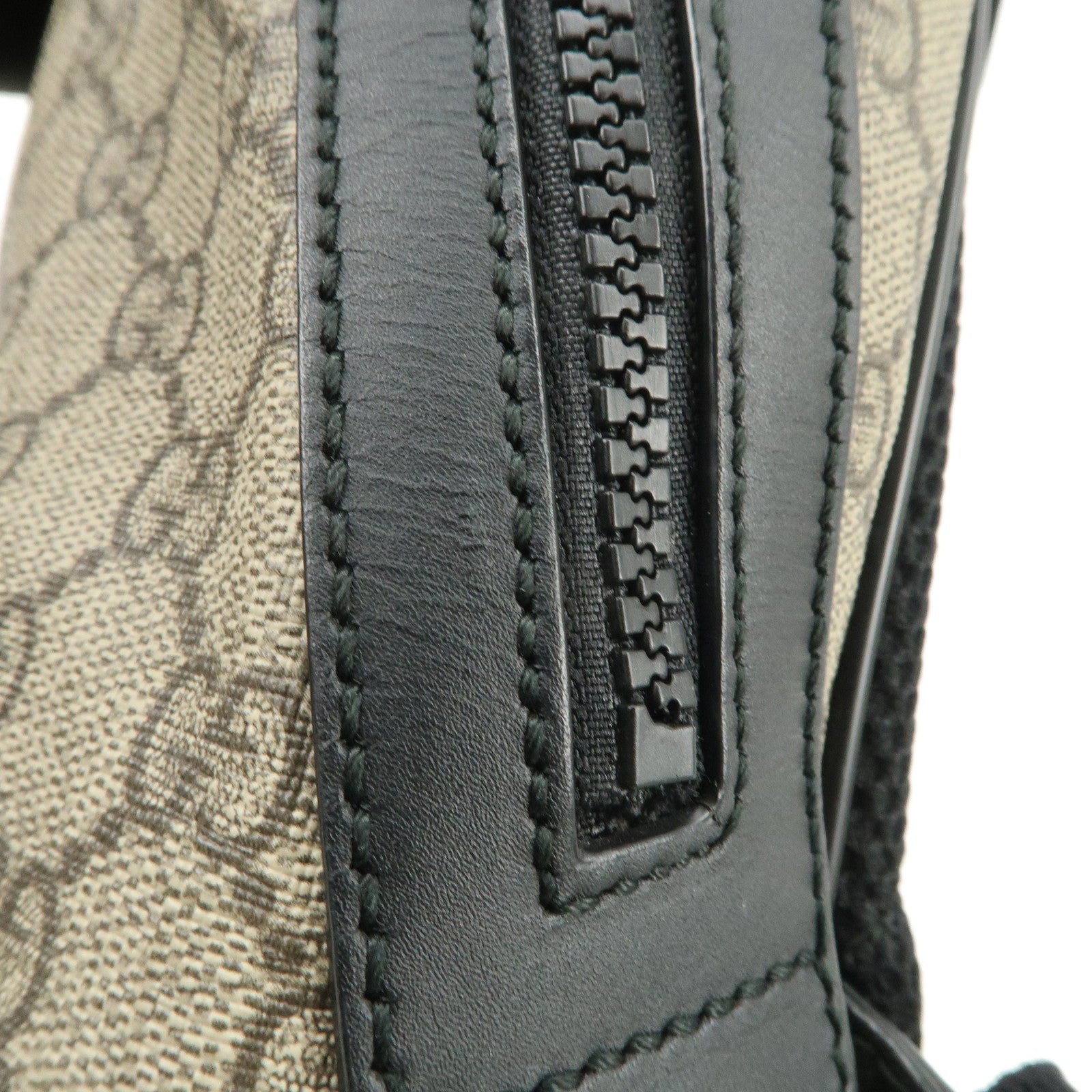 GUCCI GG Supreme Nylon Leather Backpack Rucksack Beige Black 429020